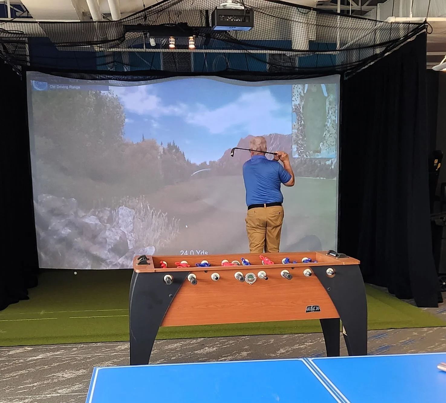 Golf Simulator Employee Recreation Space