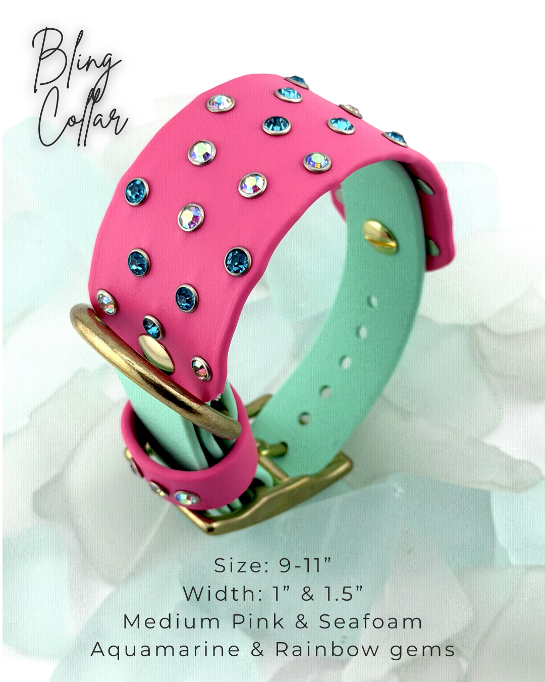 Biothane Bling Collar: 9-11"
