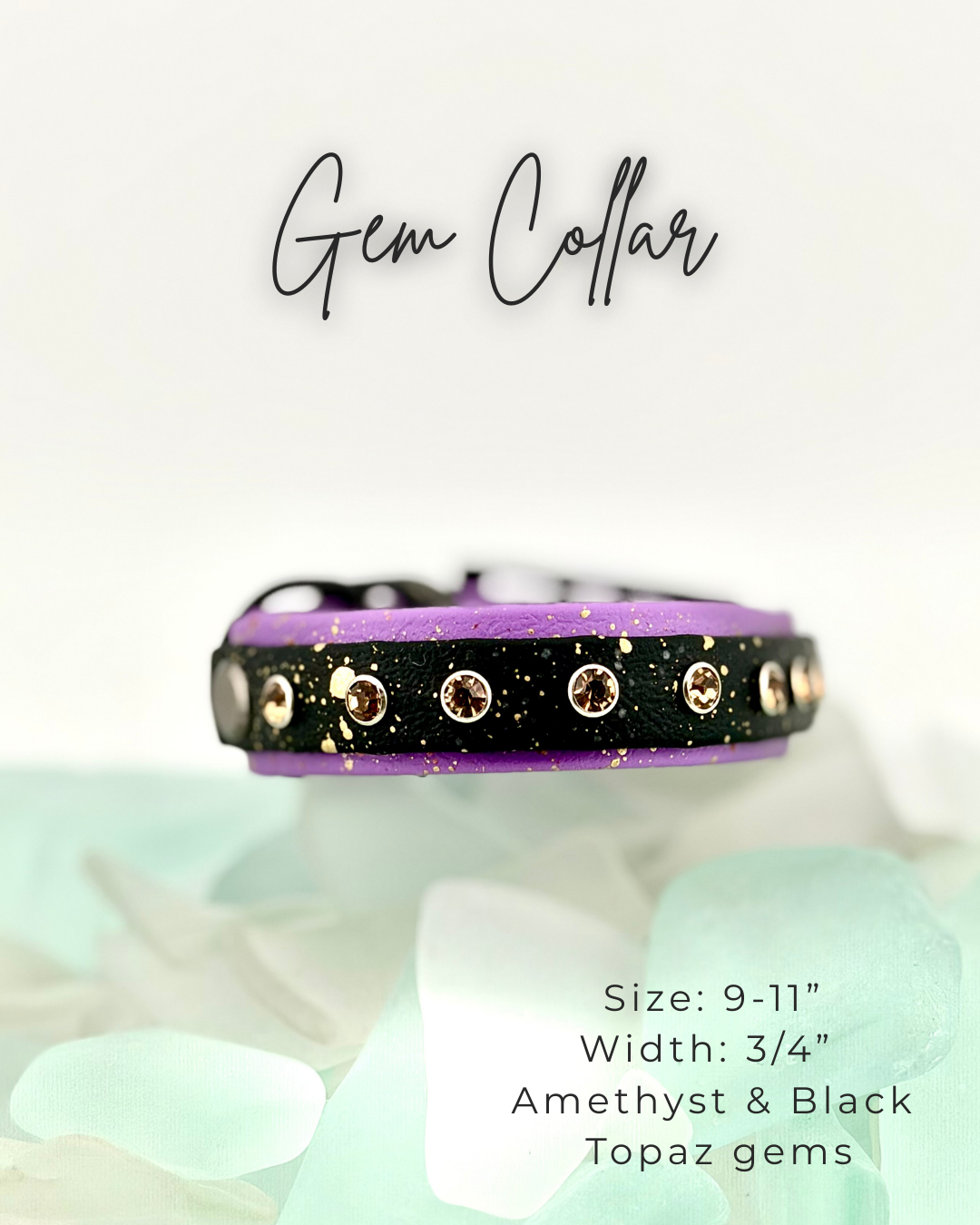 Biothane Gem Collar: 9-11"