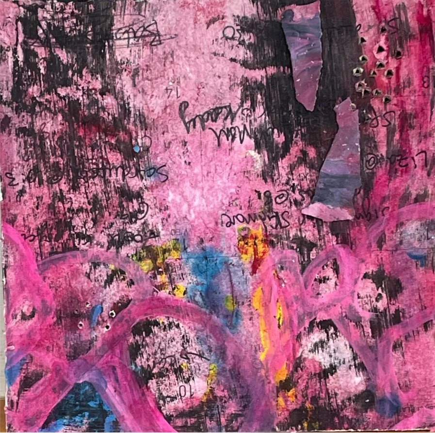 Funky bright pink background from Another Time 