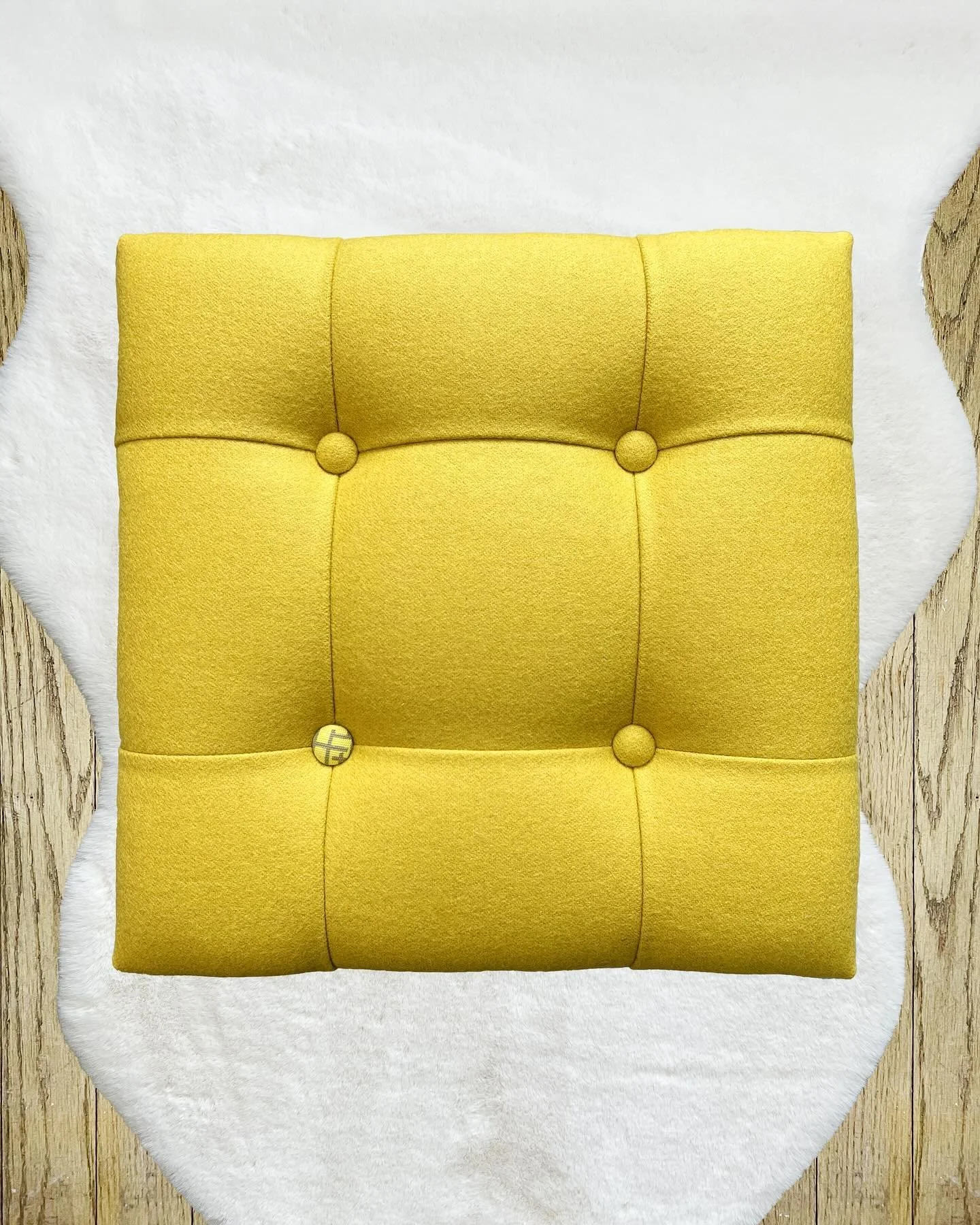 This diminutive upholstered box is all done and will be heading to @triohomeofficial pop-up shop soon! Just over a year ago I signed up for #Foundations of Upholstery: Stage 1 course with @anthonydevineonline and learned some amazing new skills. I ha