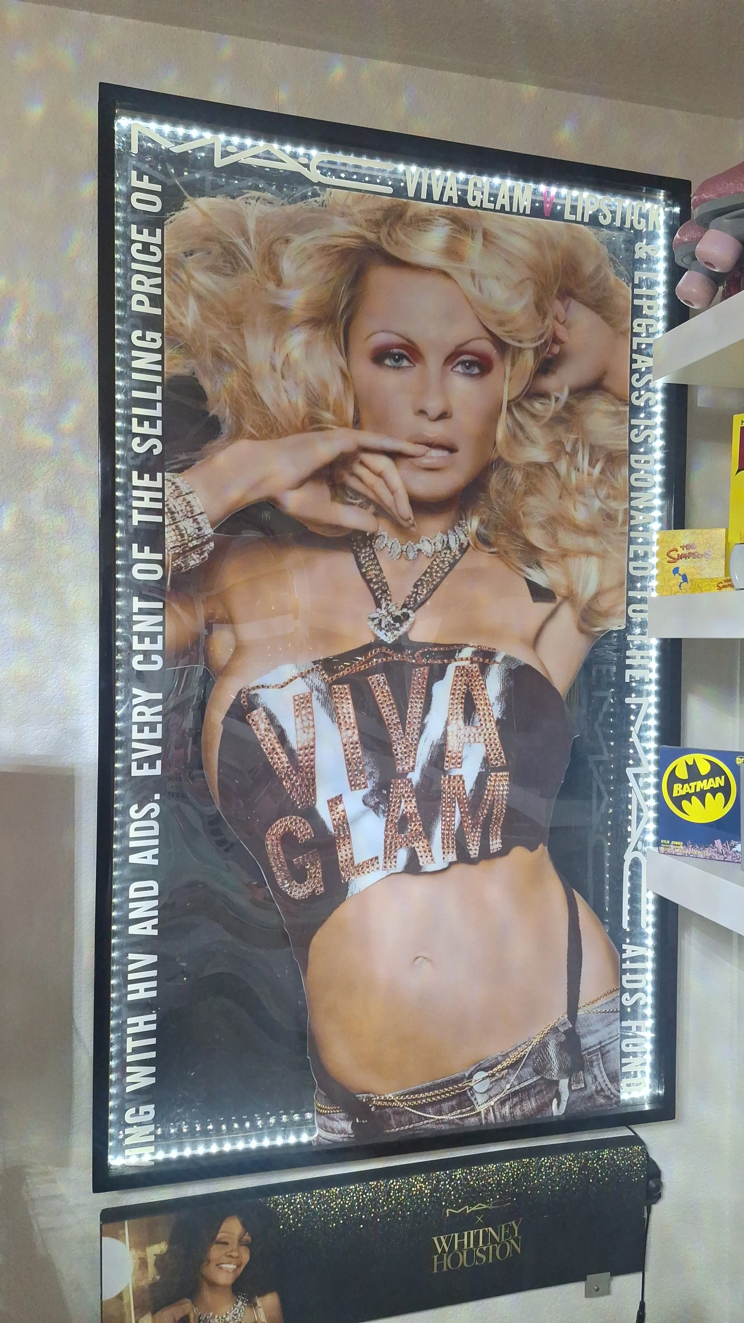 "Rare M·A·C Viva Glam Pamela Anderson store display sign, Sparkle Society private collection."