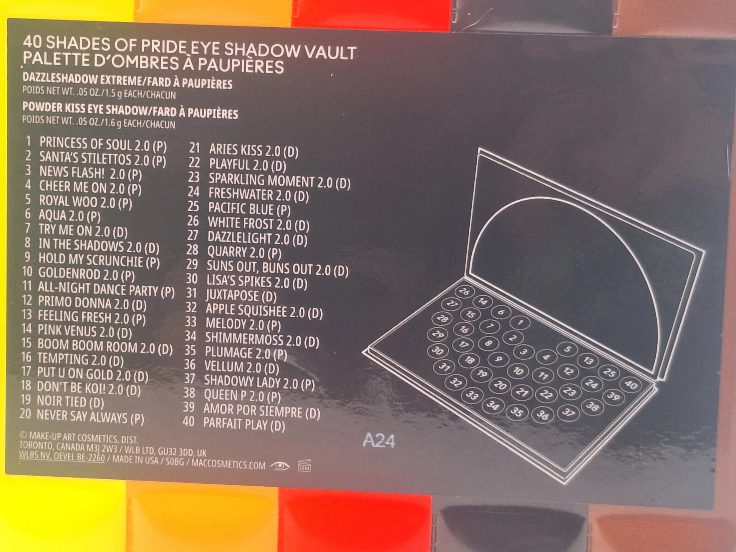 M·A·C 40 Shades of Pride Eyeshadow Vault in Sparkle Society XO Rare Spotlight feature