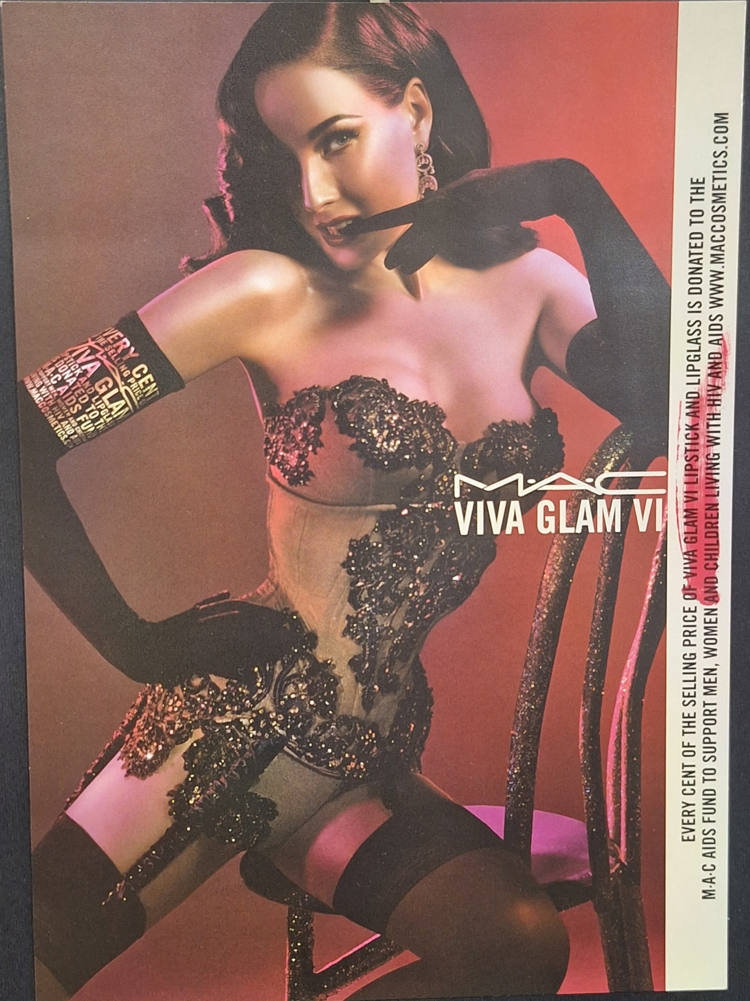 "Sparkle Society collection’s rare boxed M·A·C Dita Von Teese Viva Glam VI lipstick release."