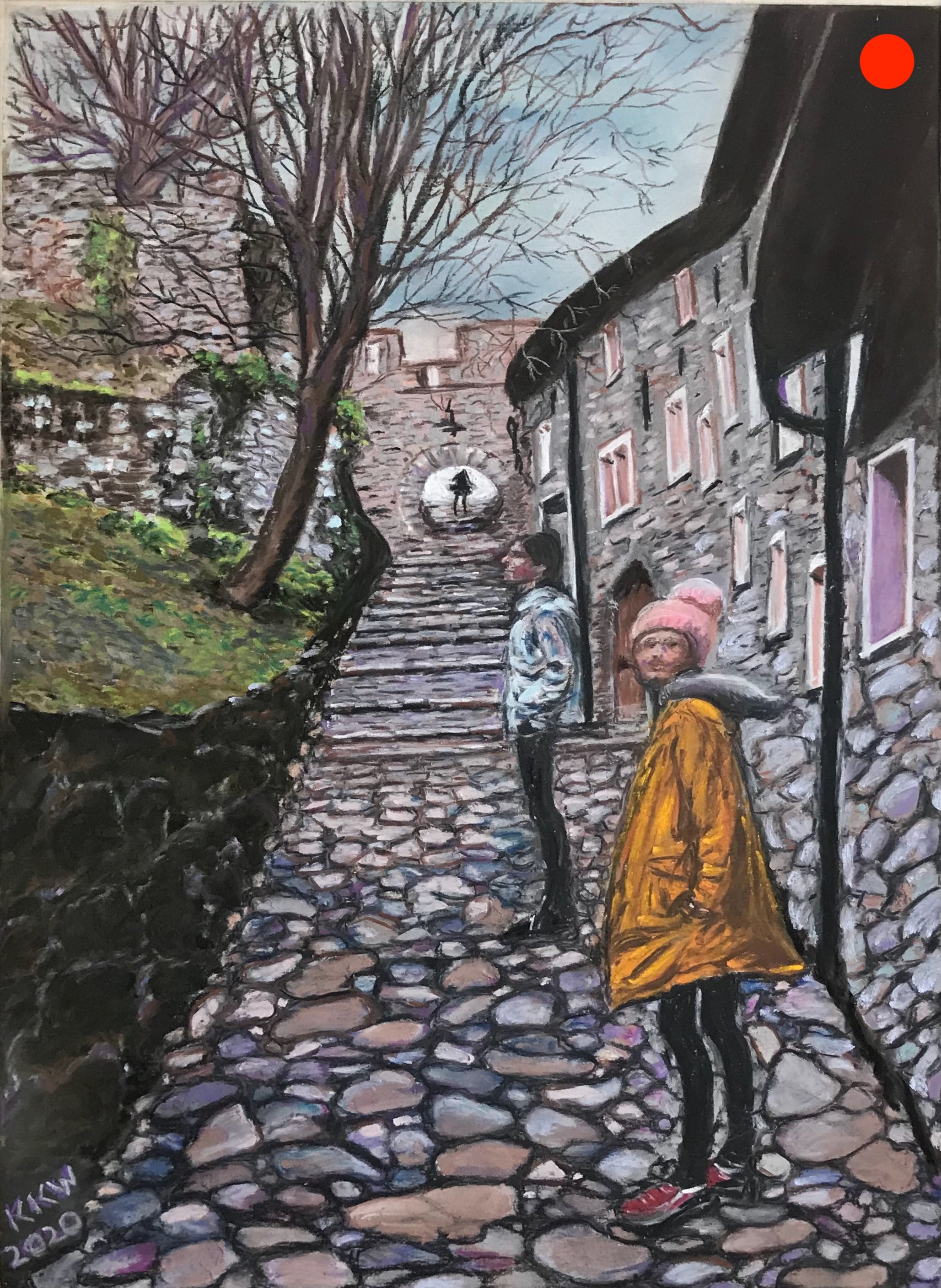 "Sons at Sion", 2020, Commision (SOLD), from photos taken by Kirsten Hartshorne. Soft pastel on acid-free. premium-grade sanded pastel paper. Image: 8" x 11.25".