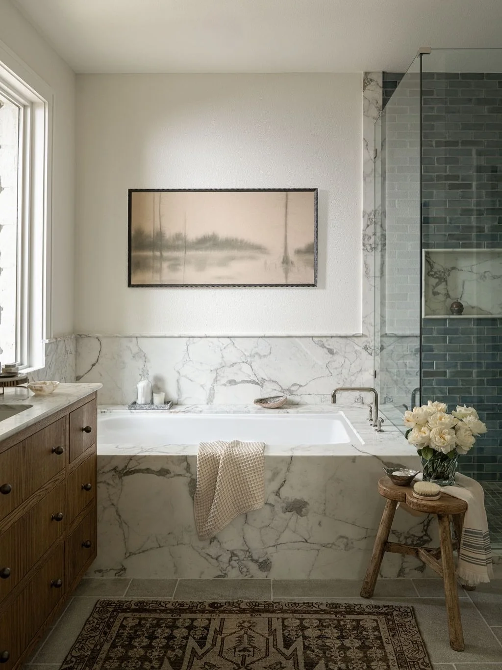 For our Cedar Park project, we reimagined this space as a true retreat.  Our clients spend so much of their lives pouring into others, showing up for family, community, and the people they love. We wanted to create a space that would, in return, hold
