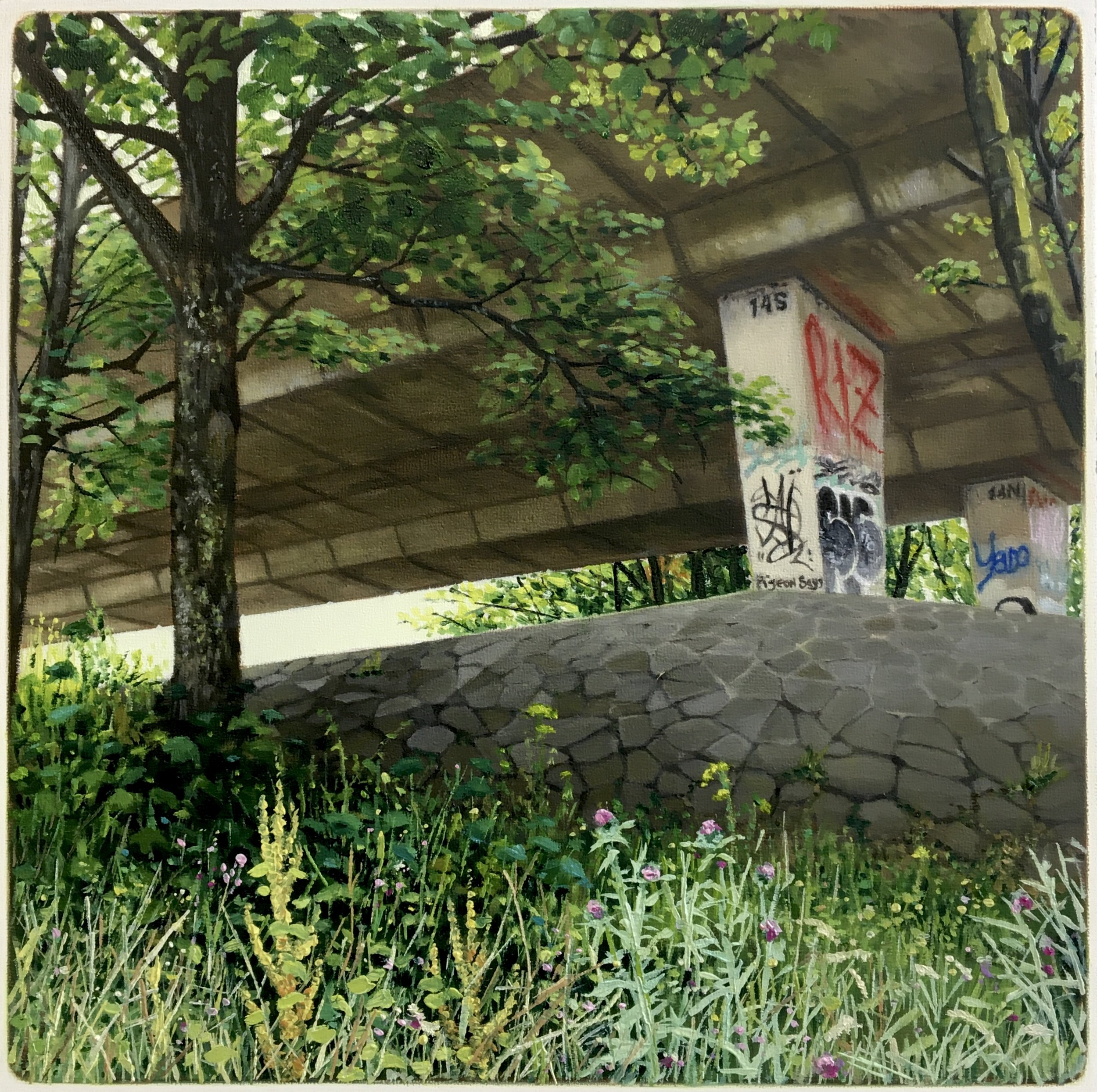 Thriving - Oil on cradled panel 20x20cm