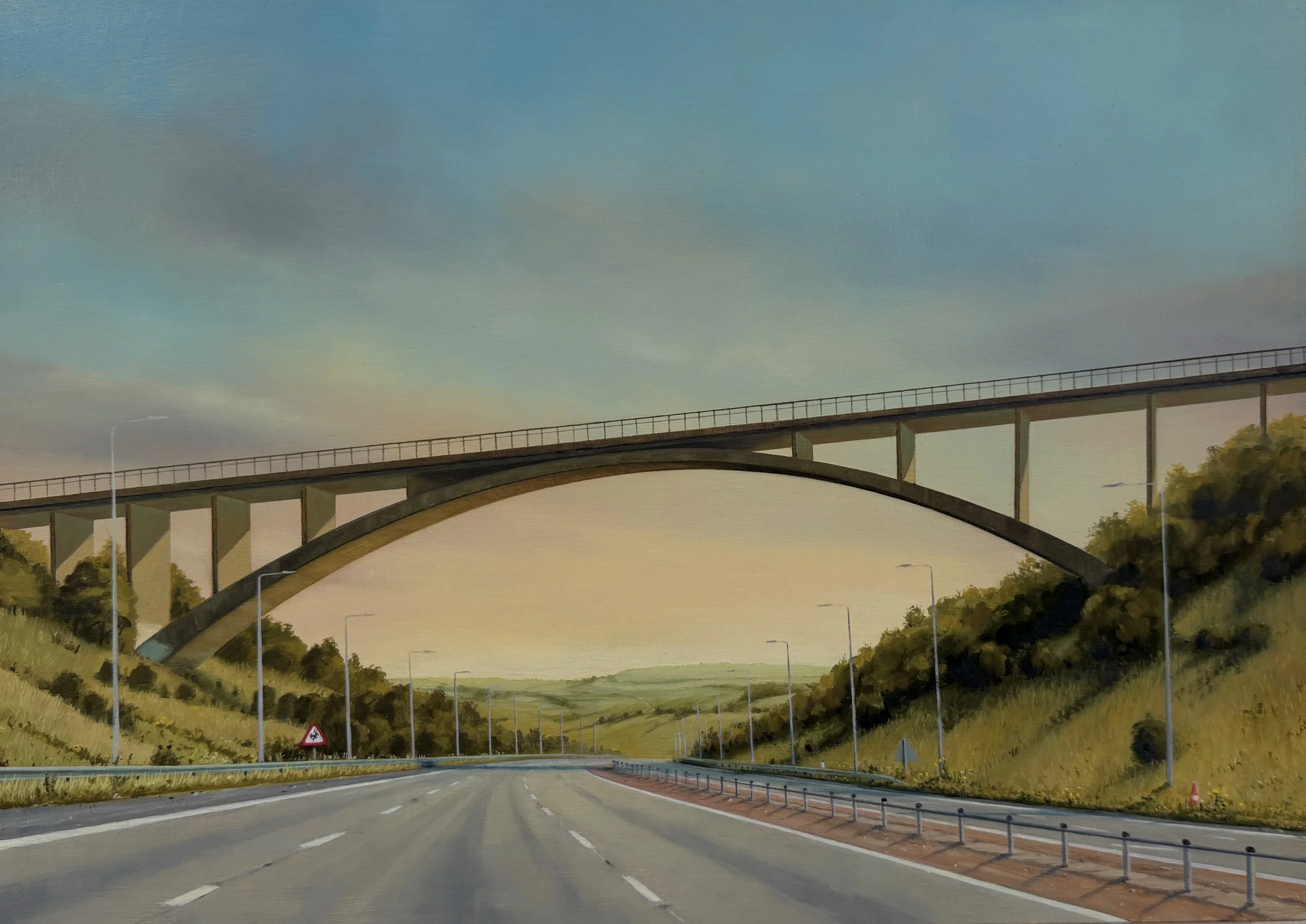 Scammonden Bridge M62 - Oil on cradled panel 30x40cm Commission