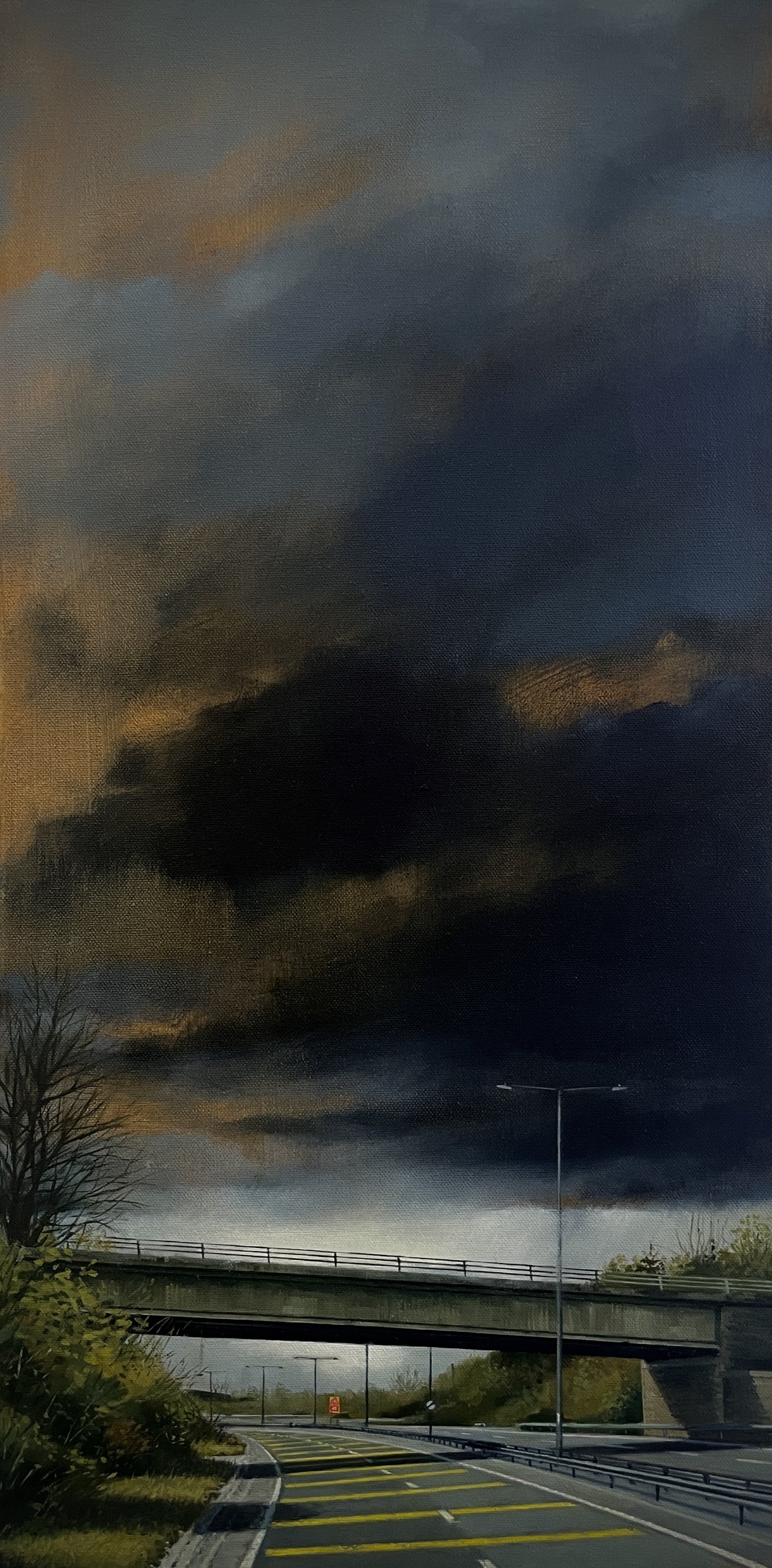 Heavy Overhead Lines Underneath - Oil on canvas 30x60cm