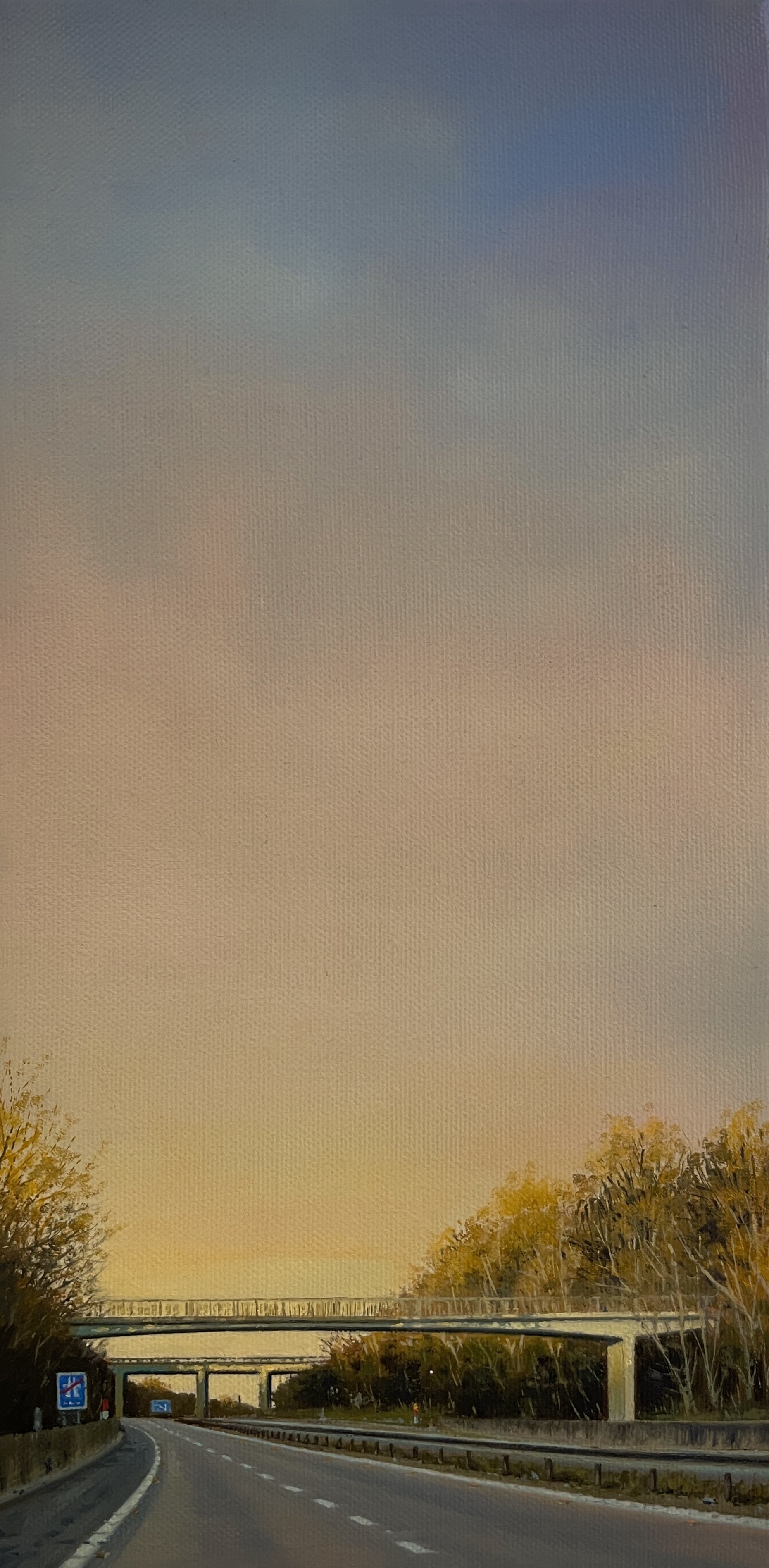 In The Shadows - Oil on canvas 16x30cm