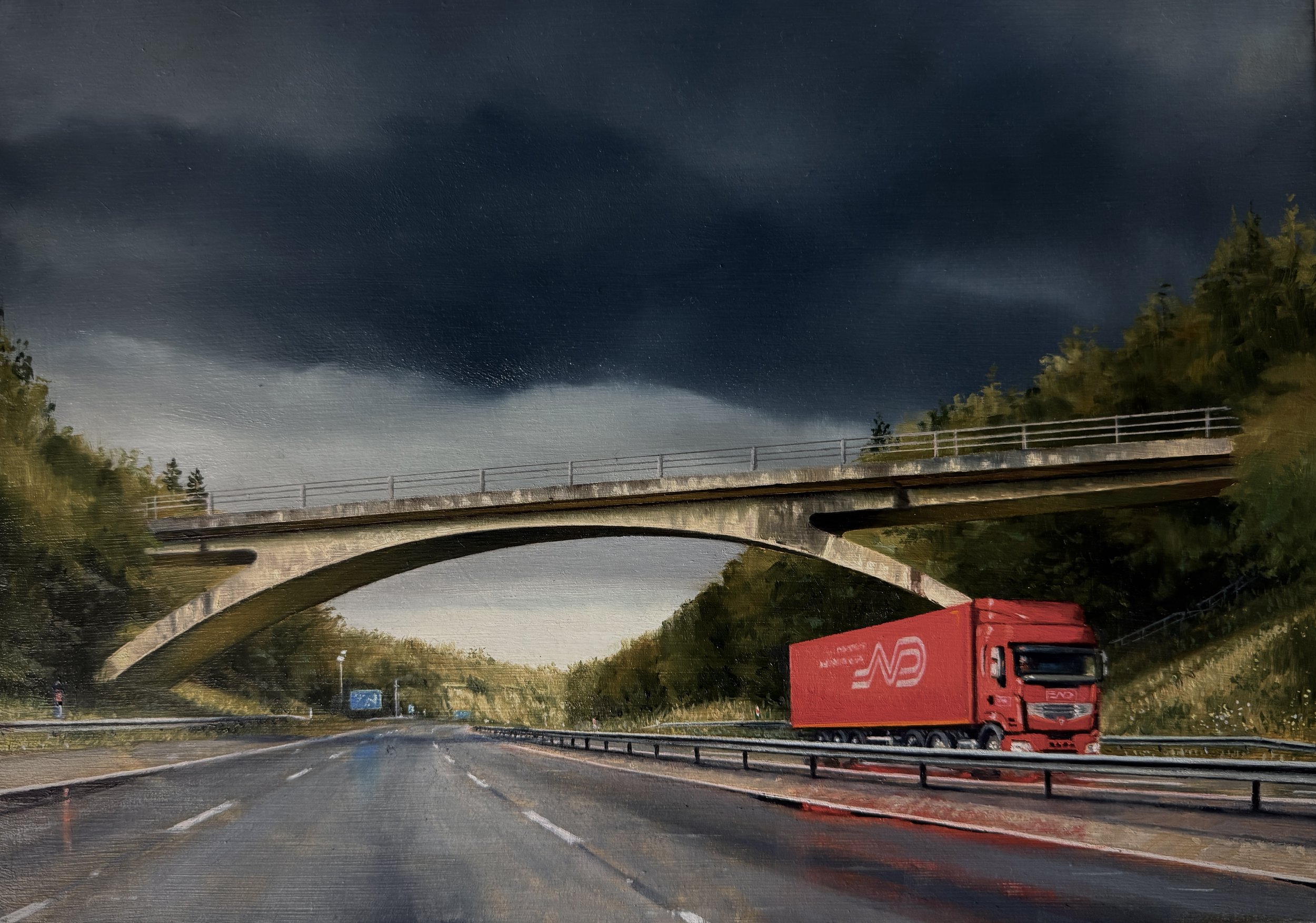 Golden Norbert Dentressangle - Oil on cradled panel 20x30cm commission 