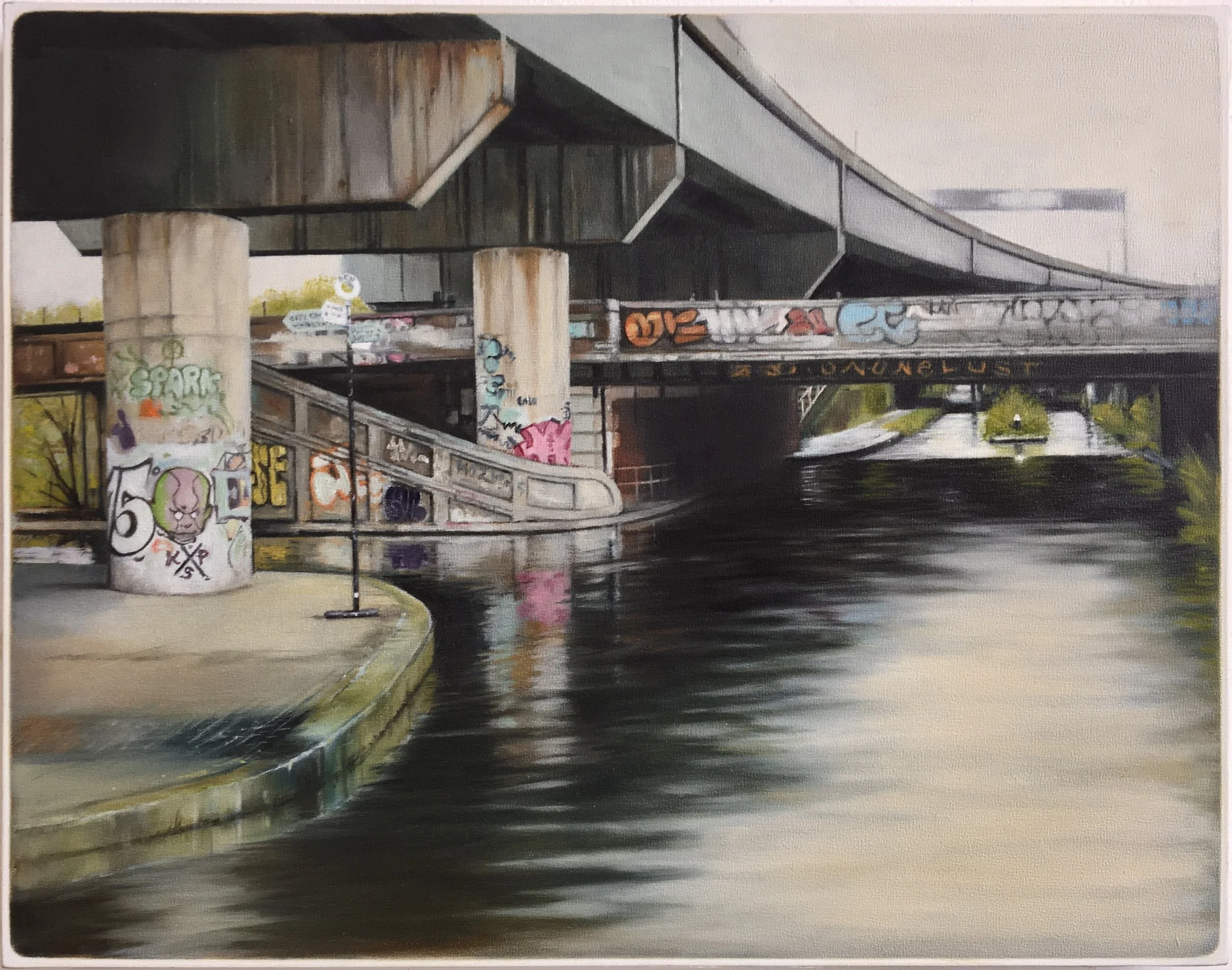 Salford junction - Oil on cradled panel 28x35cm Commission 