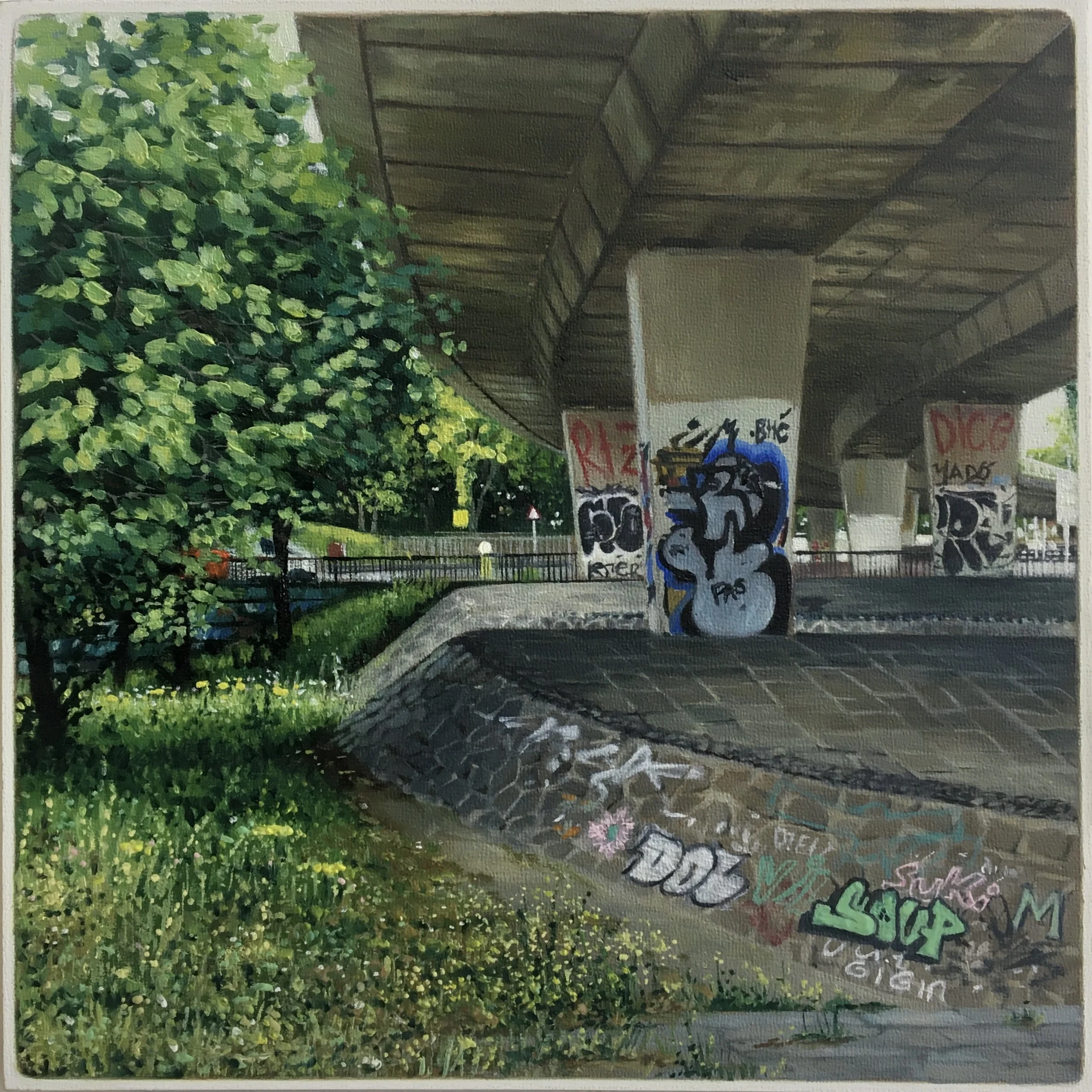 Suki, Soup And Gigin - Oil on cradled panel 20x20cm