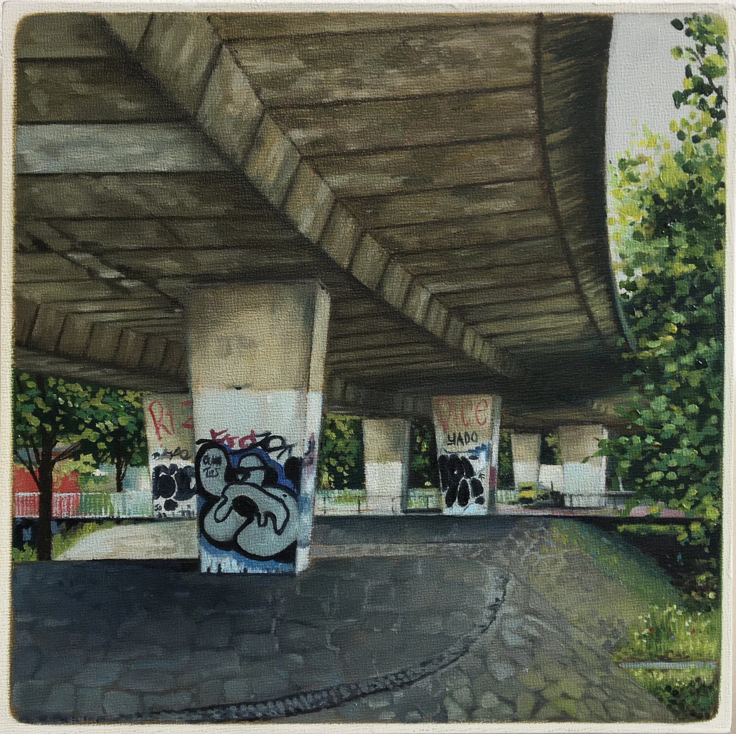 Pass Under - Oil on cradled panel 20x20cm