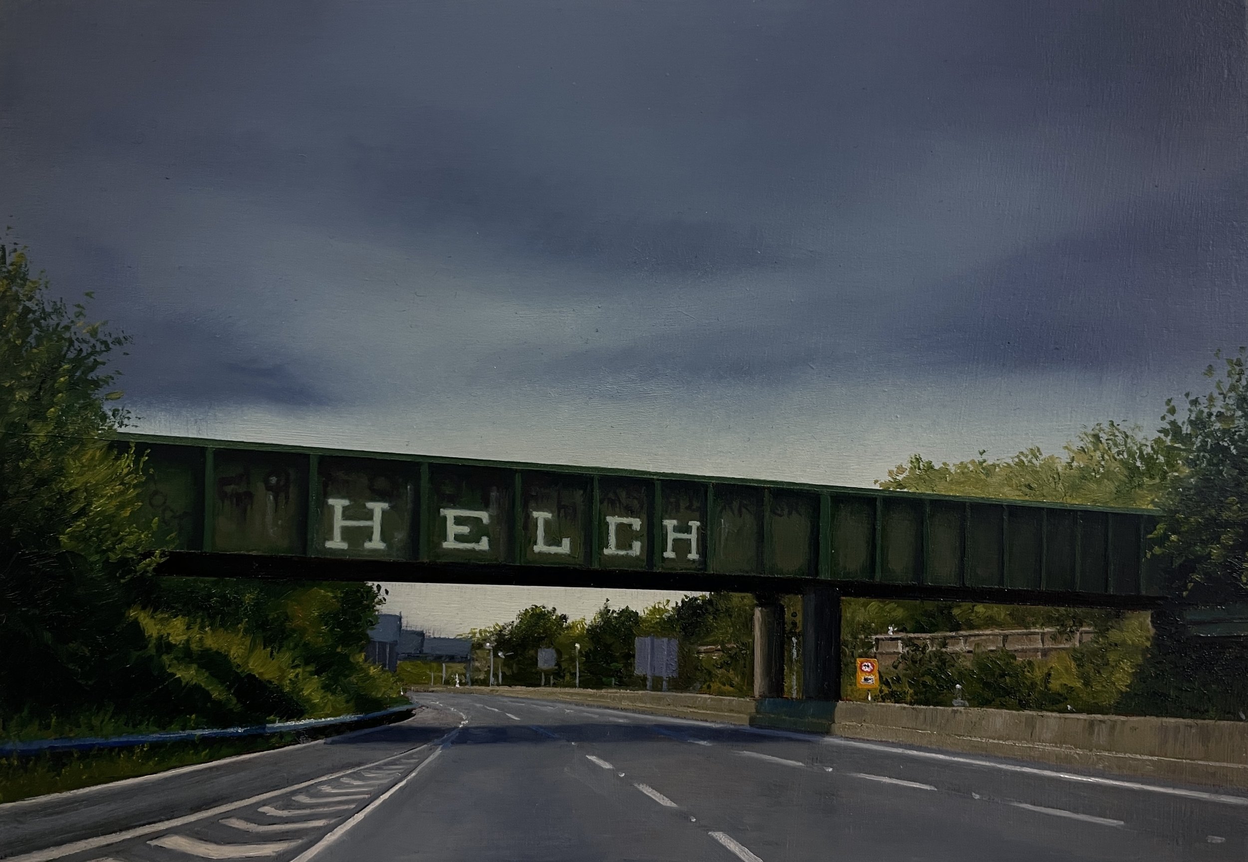 Helch Bridge - Oil on Cradled Panel 15x21cm