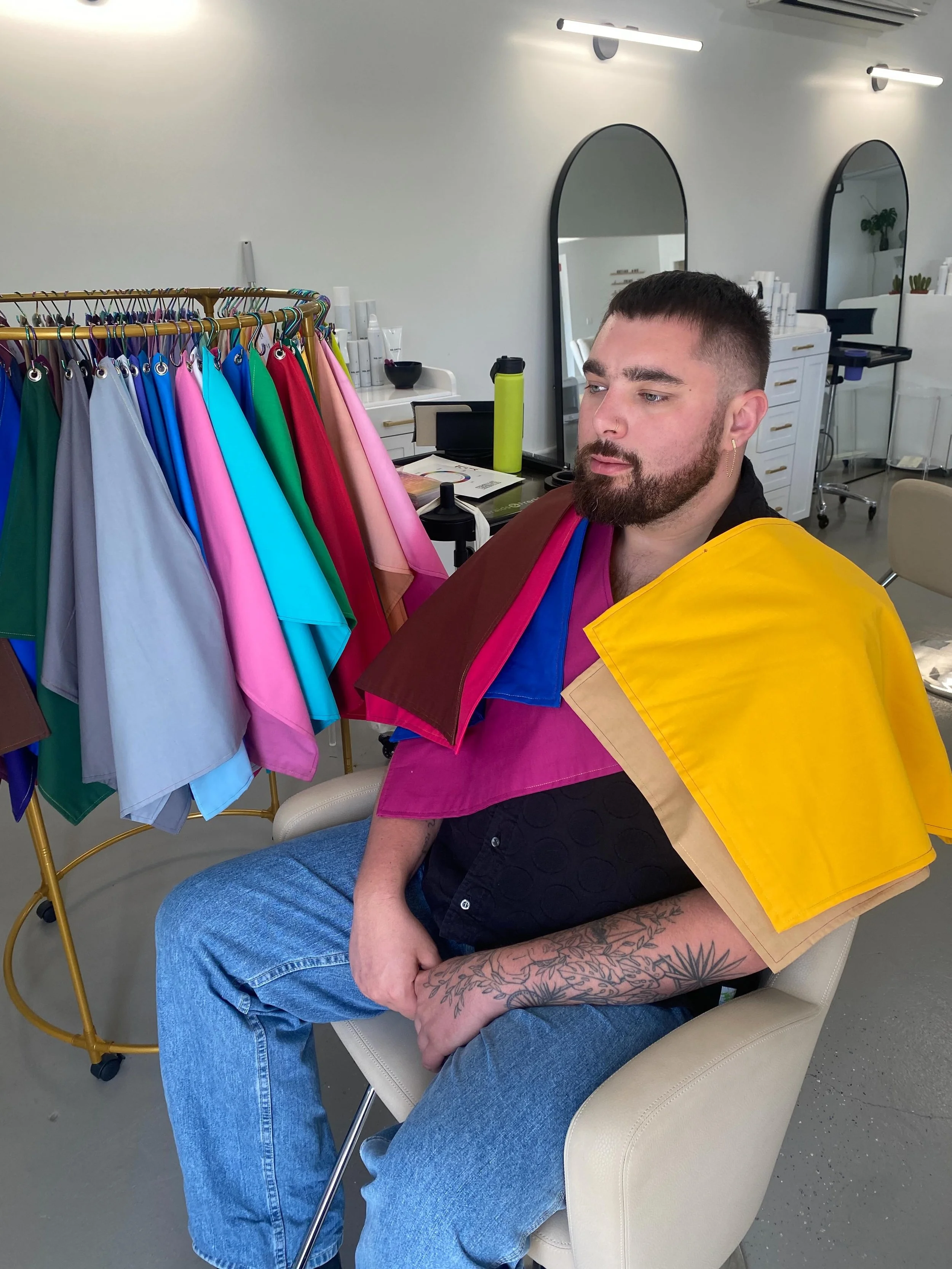 Tristan @hairbytjt seemingly looking great in all the colors ✨🌈🌷 a Bright Spring!