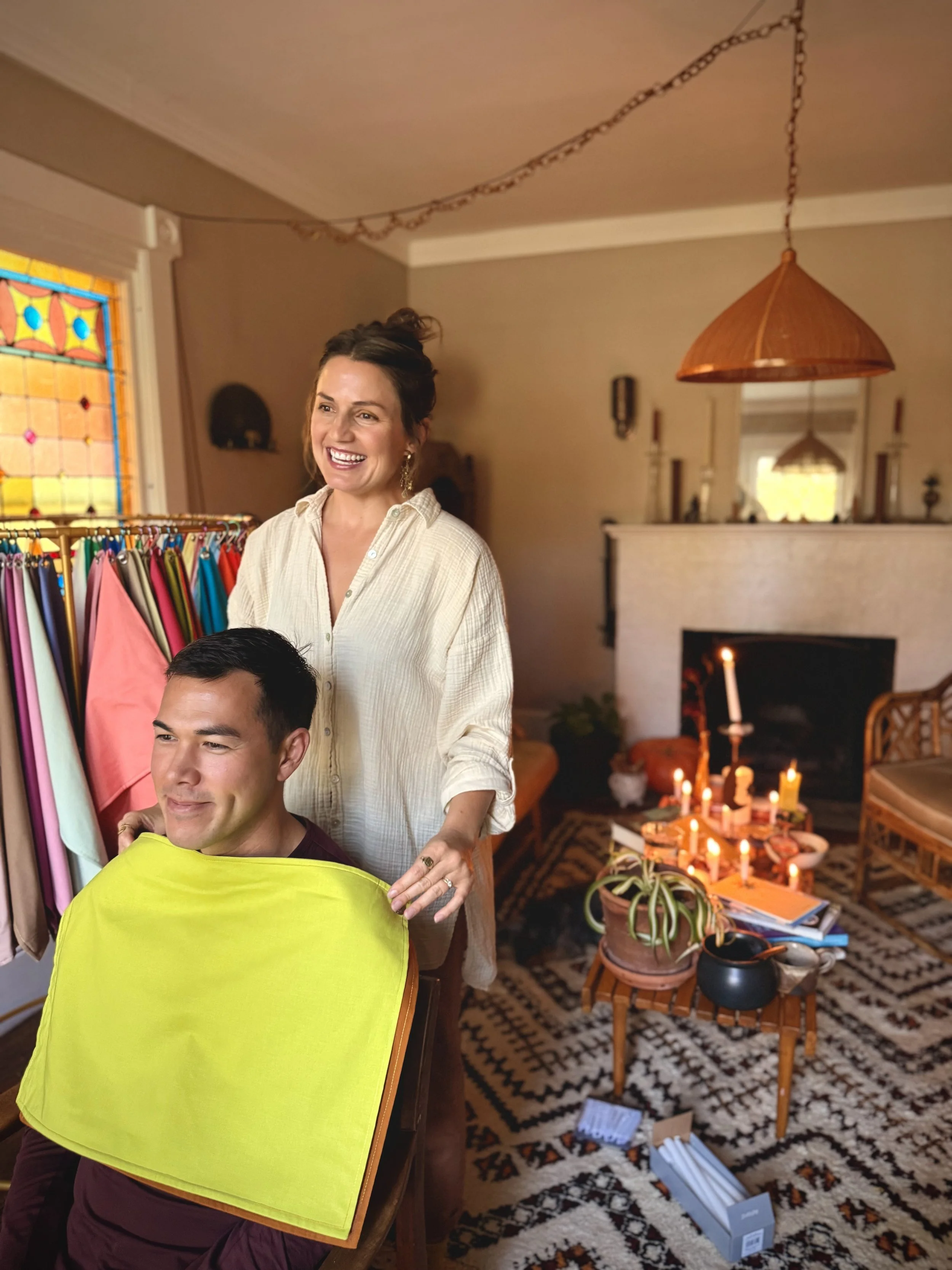 Beth of Chromalune doing a color analysis at her home in Newport Rhode Island
