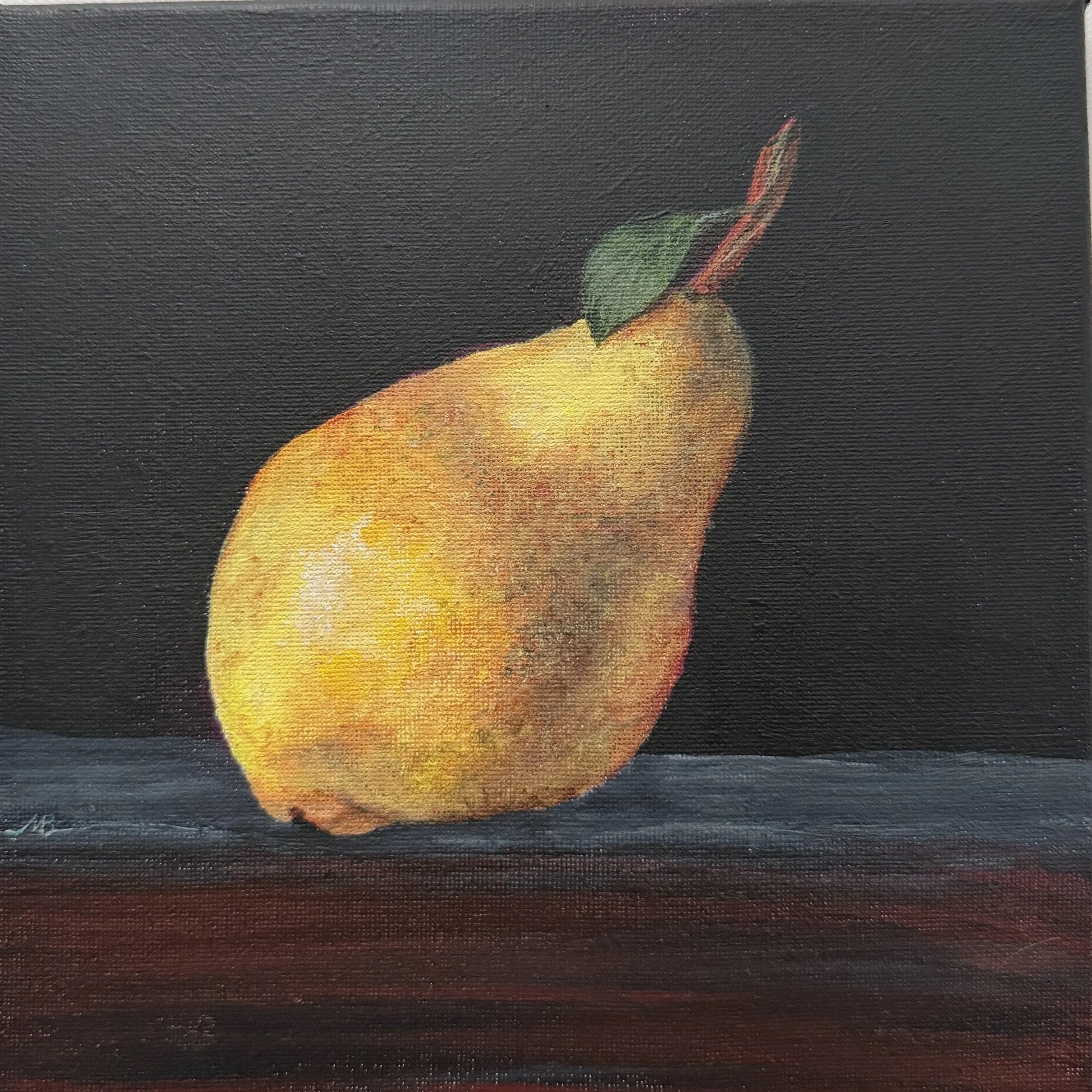 Pear;; 8x8" acrylics on wrapped canvas; $150