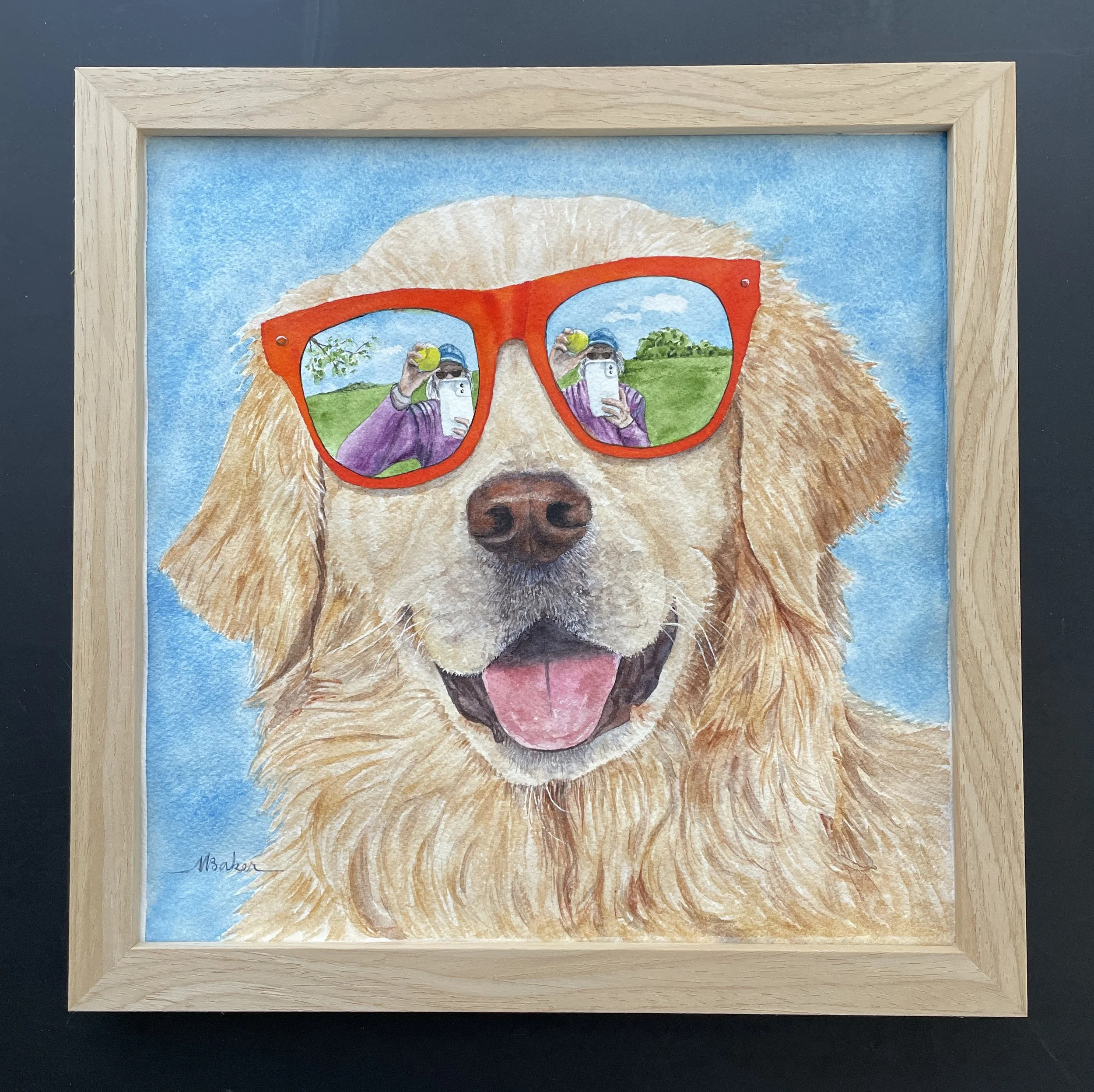 Original Watercolor Painting; 10x10" on paper; $400 without frame; $450 with all-wood frame, pictured