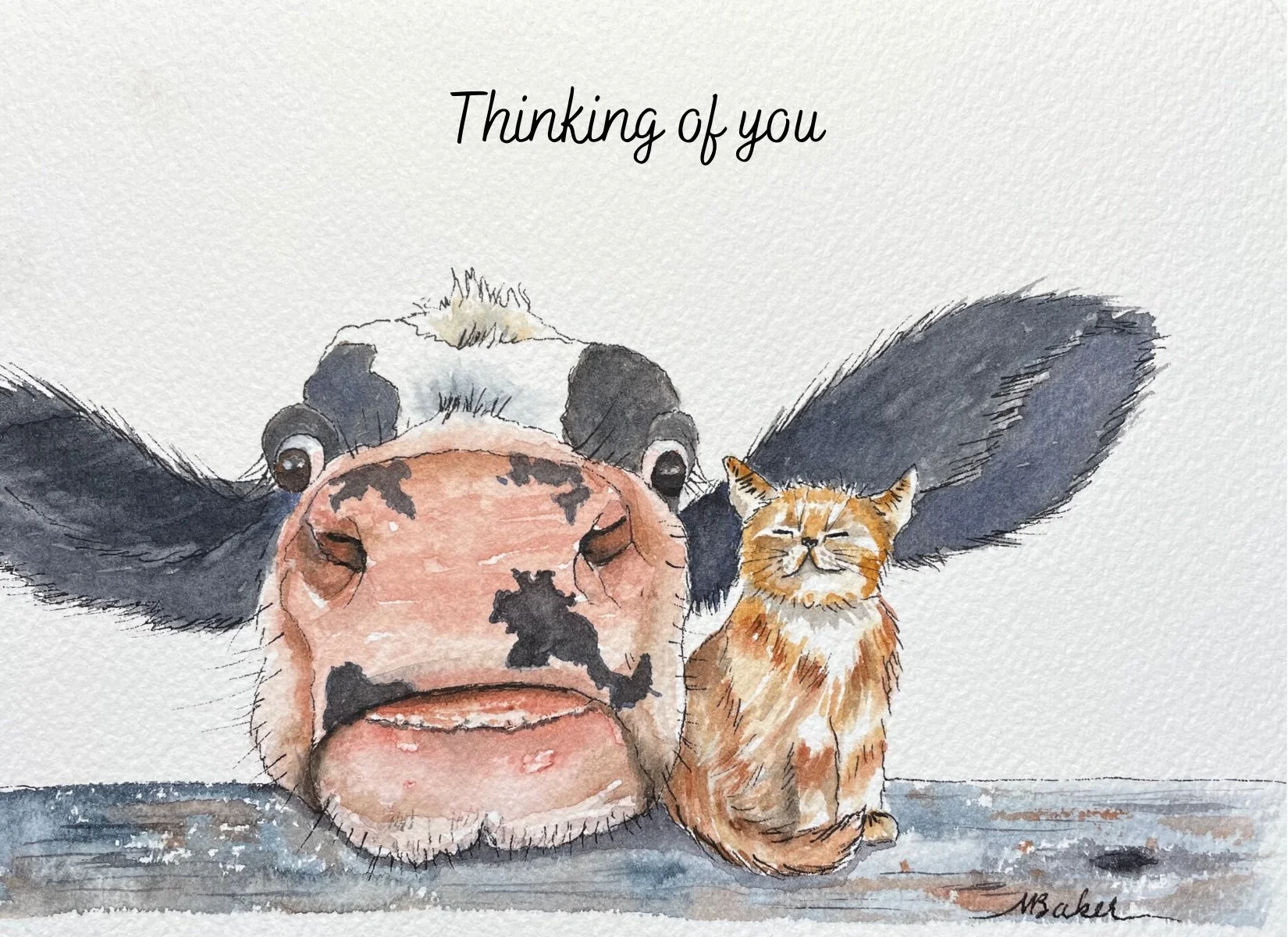 Thinking of You Cards, set of 5. 4.25 “x 5.5”, blank inside, white envelopes included. All cards are the same. $25/set of five Quantities limited.
