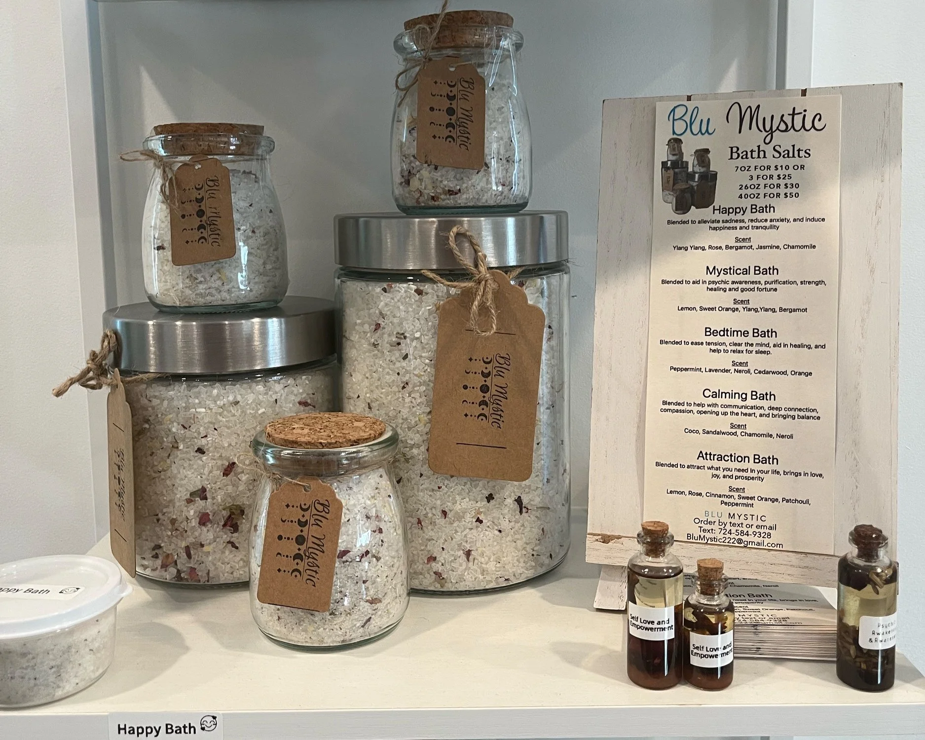 “Soak in the soft frequencies of love. This heart-opening happy bath blend invites self-compassion, divine connection, and the warmth of soul-deep tenderness.”