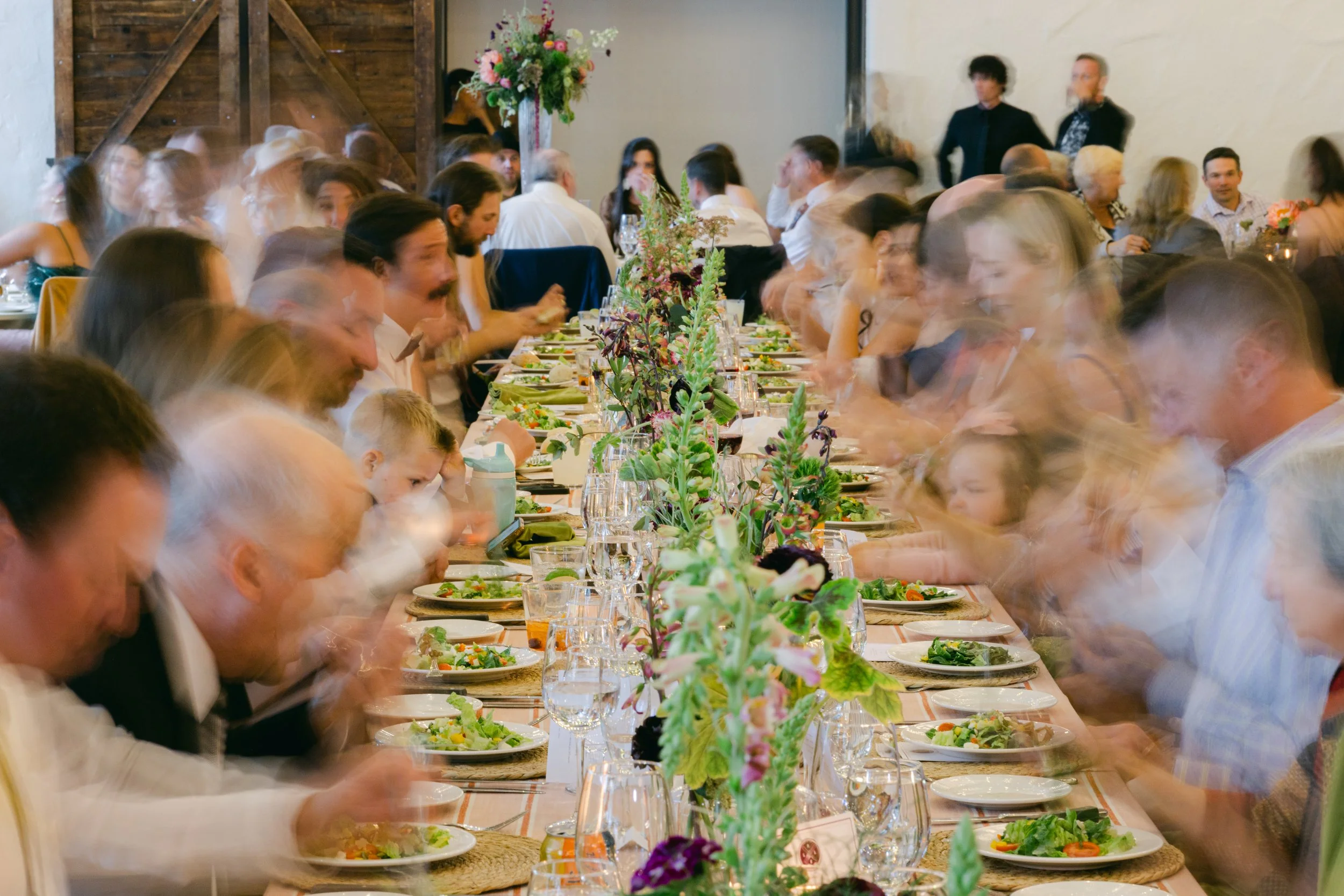 Wedding table flowers at Palisades OVEC Lake Tahoe