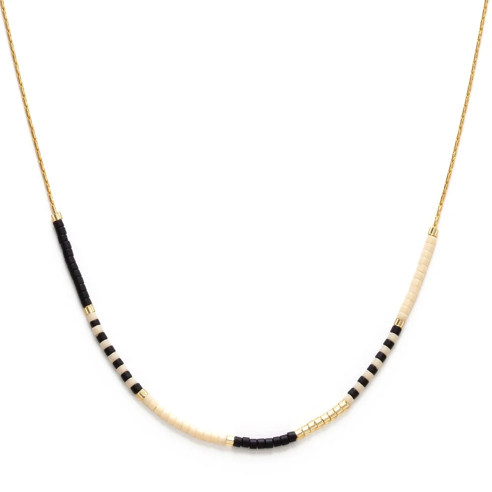 Black & Bone - Japanese Seed Bead Necklace