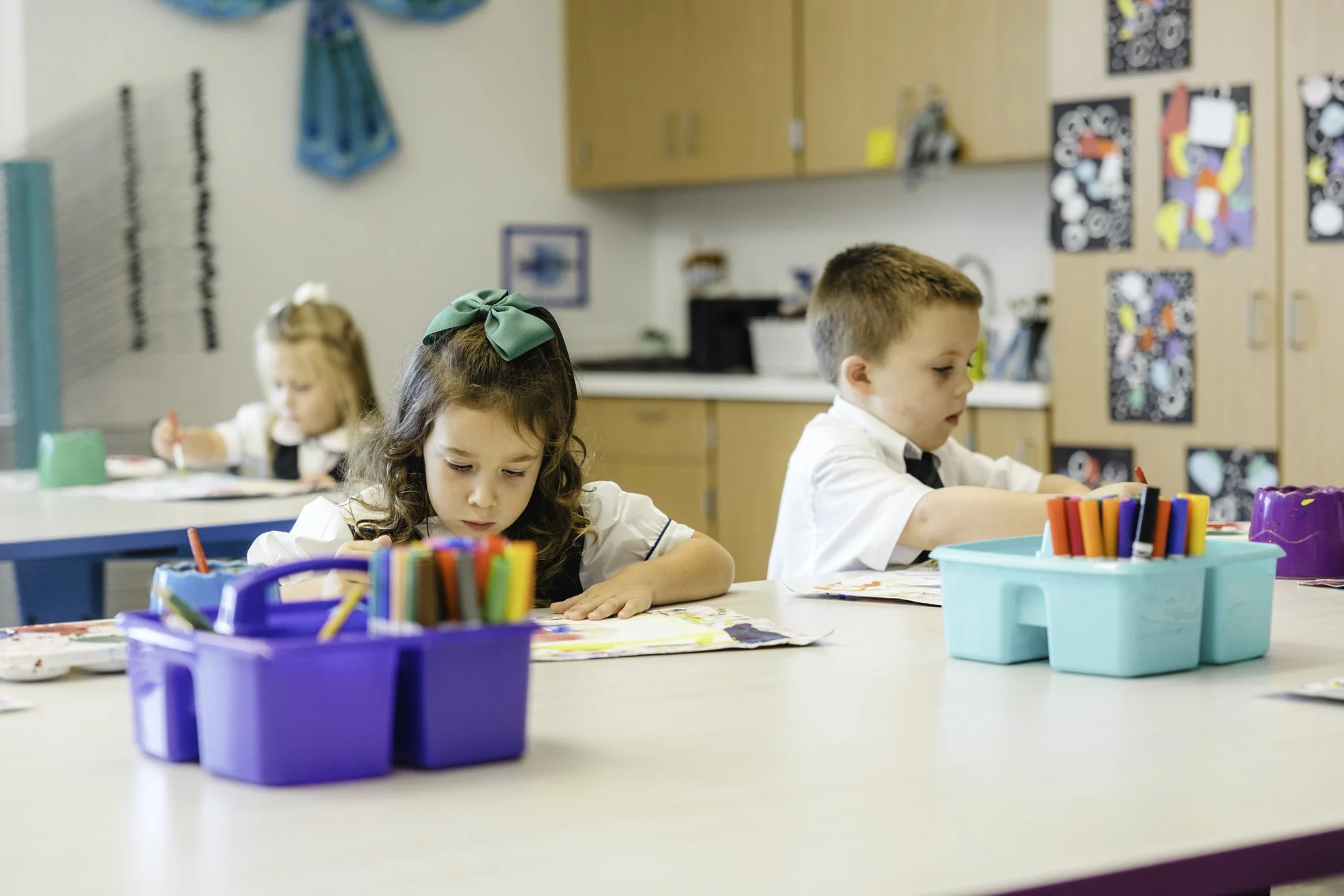 SMA Preschool Students in Art class