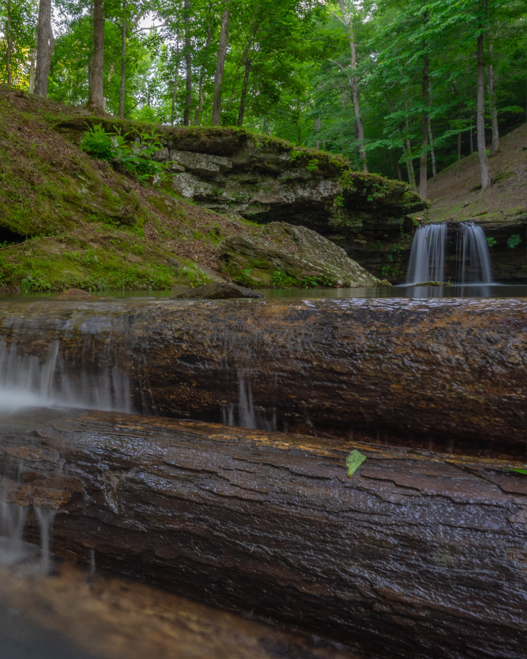 Waterfall and walking steps