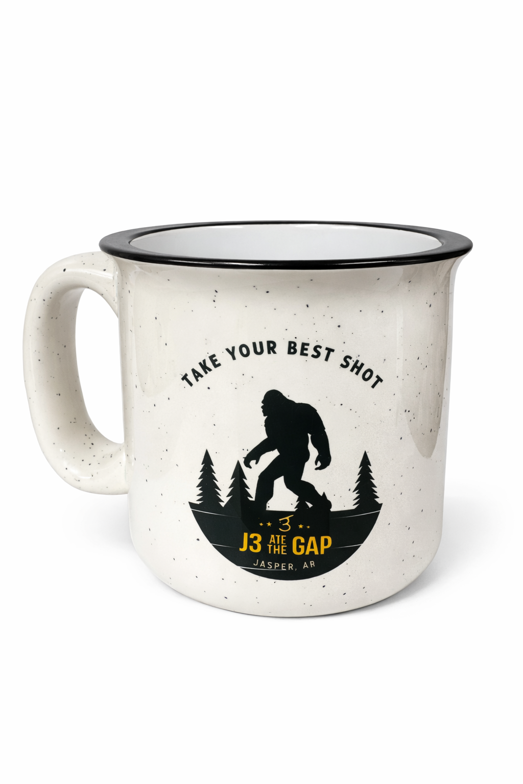 Ceramic Mug – White / Bigfoot Logo Black Rim