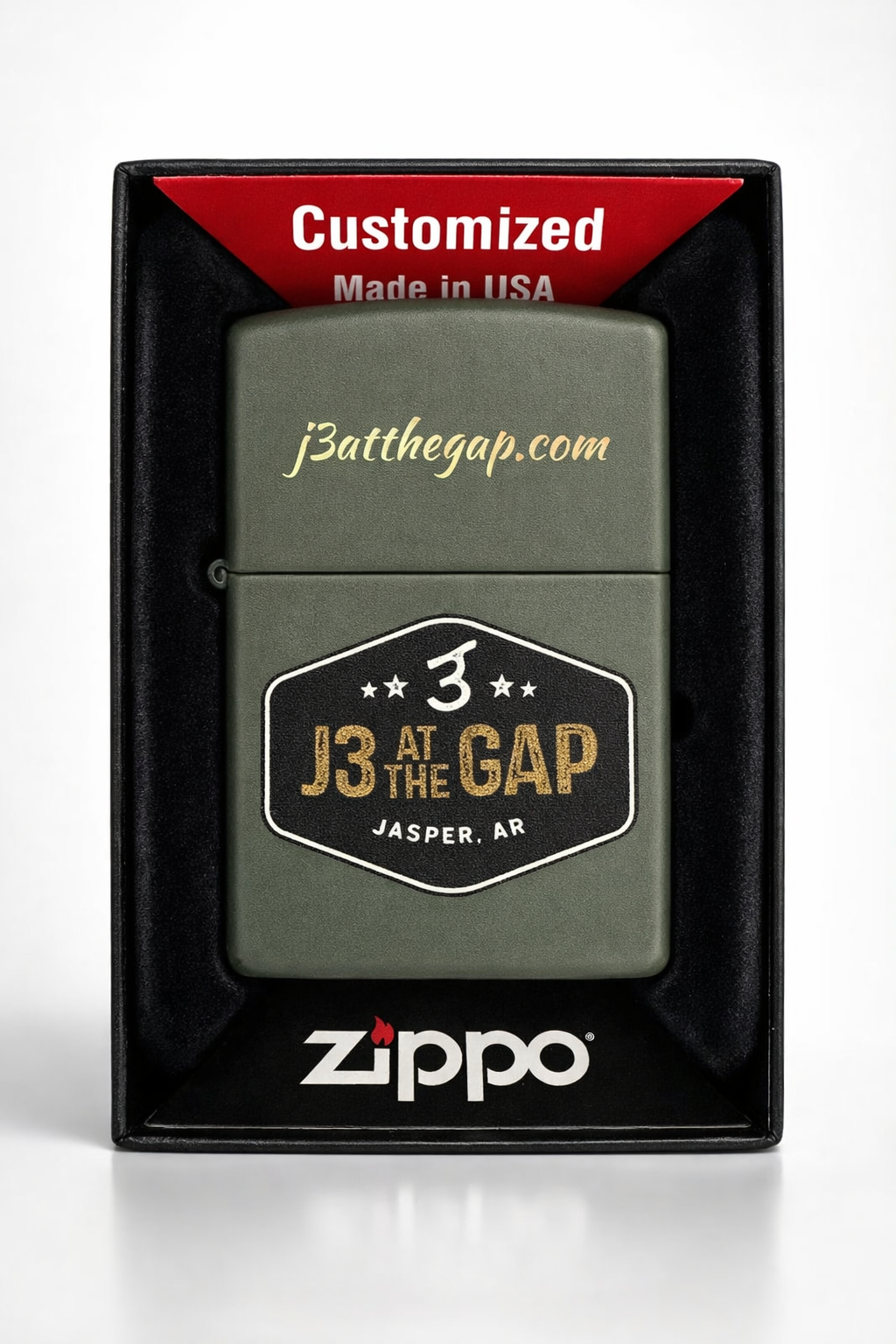 J3 at the Gap Custom Olive Zippo Lighter