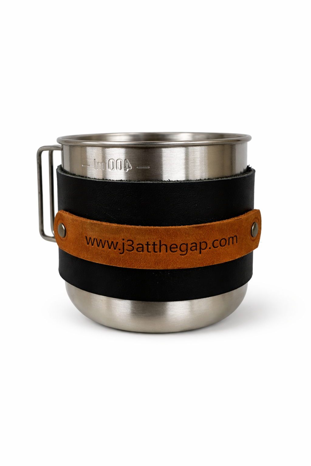 Stainless Mug – Black Leather Wrap