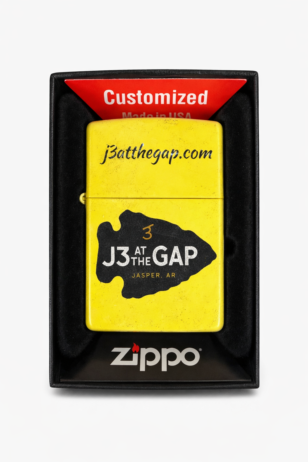 J3 at the Gap Yellow Arrowhead Custom Zippo Lighter