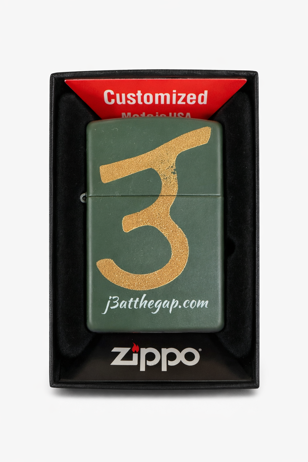 J3 at the Gap Olive Logo Zippo Lighter