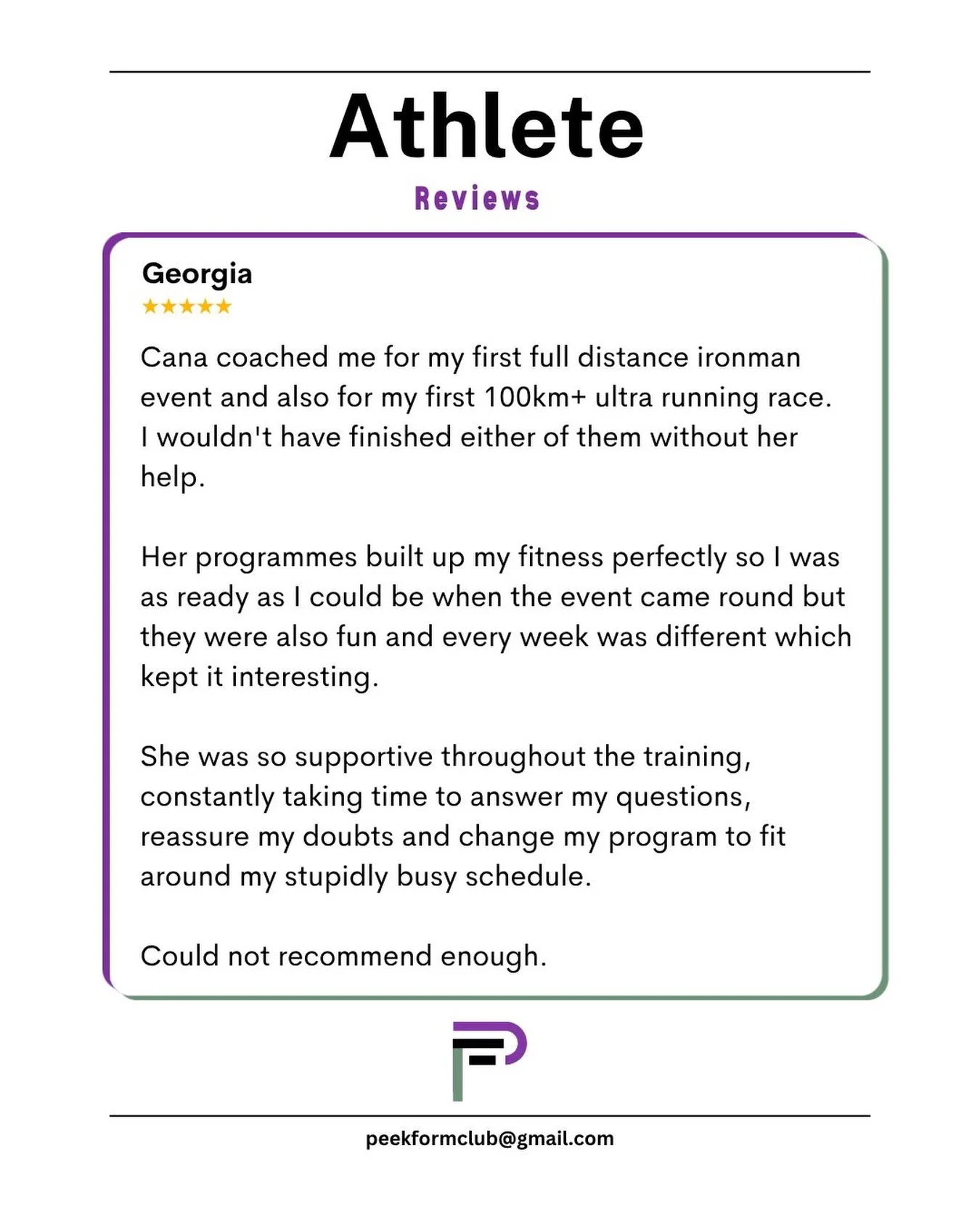 🌟🌟🌟🌟🌟for all my amazing athletes - past and present! 

Thank you for your kind words and allowing us to persue our dream: 
To Coach Amazing People &amp; Help Them Achieve Their Goals!!

We are so greatful to to work with each of you - to the pas