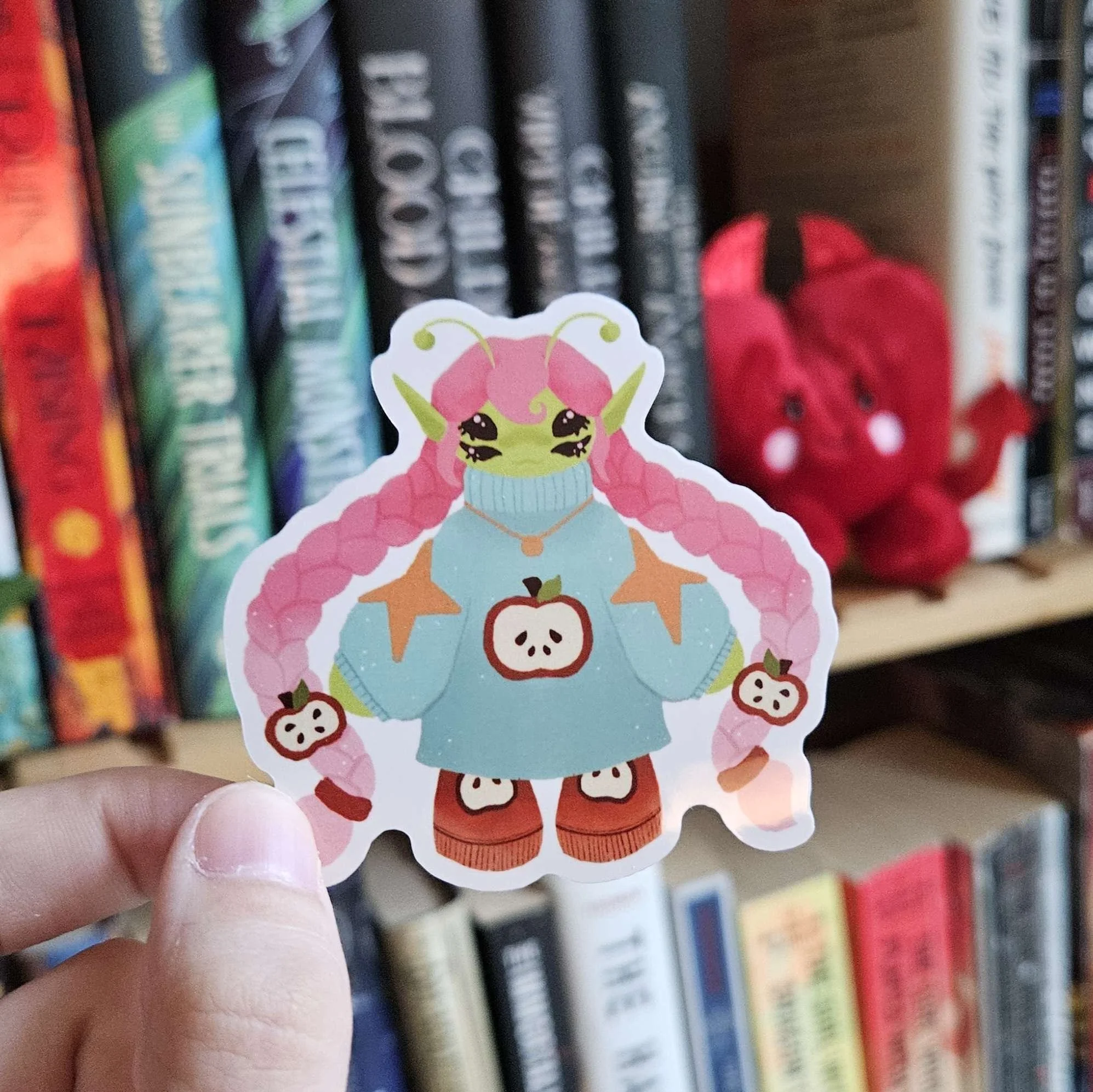 Apple Alien Girl Sticker