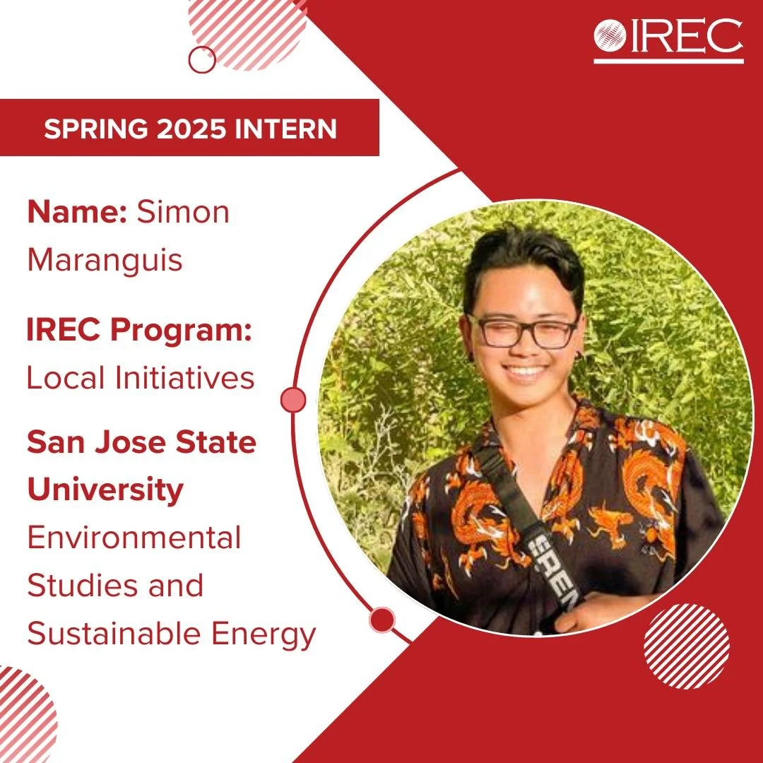 Meet our new interns this spring! 🎉👋

Simon Maranguis, Local Initiatives Intern, is a senior at San Jose State University pursuing a B.S. in Environmental Studies and a minor in Sustainable Energy. He currently serves as Director of the Environment