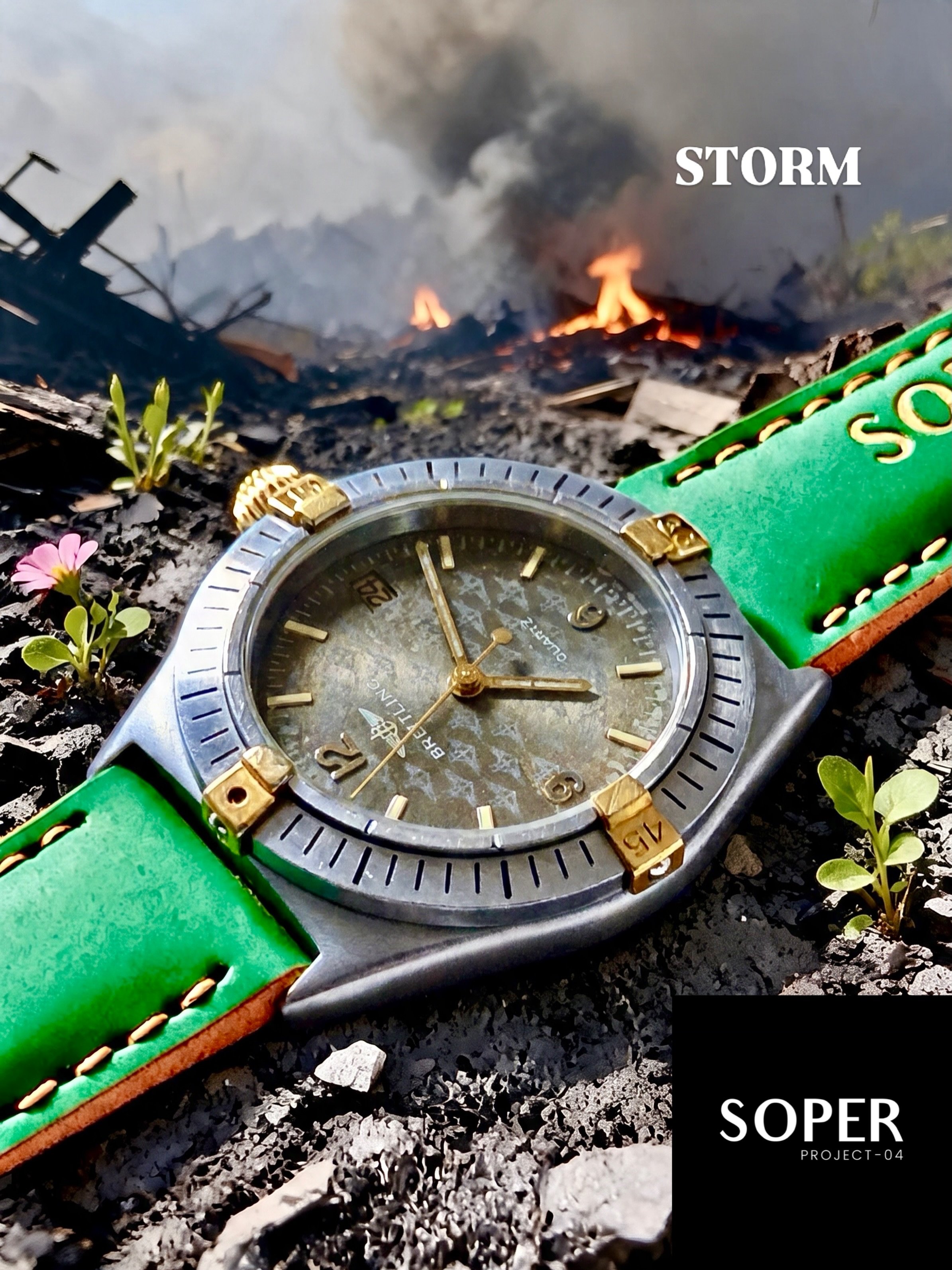 🌪️🌪️ STORM

SOPER | BOSSY LINE 🔶

Sustainable Evolution of Breitling | Callisto | 80510

&ldquo;&hellip;
Ashes and smoke in the air.
Fire, blasts, debris settling along the edges of the dial.

STORM is the tempest captured, immortalized, frozen.
A