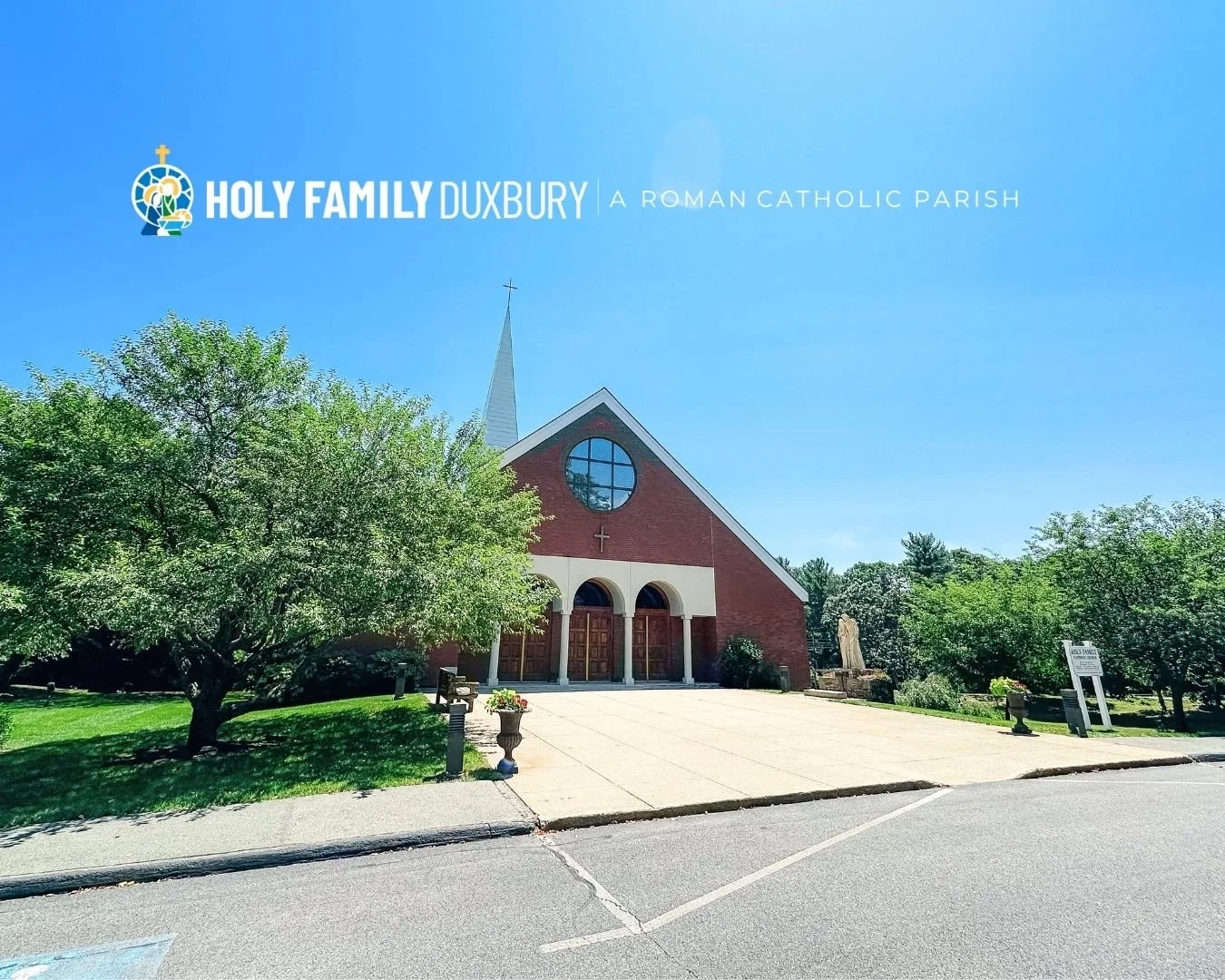 Holy Family Church in Duxbury — social media, newsletter design, print materials, and communications strategy by Blue Arc Creative.
