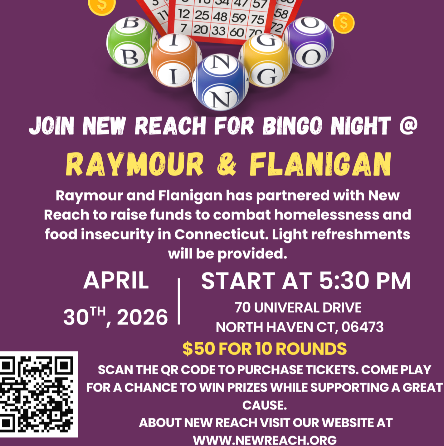 New Reach Presents Bingo at Raymour &amp; Flanigan