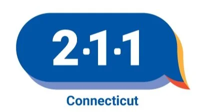 911 emergency service logo with 'Connecticut' below, featuring a speech bubble design.