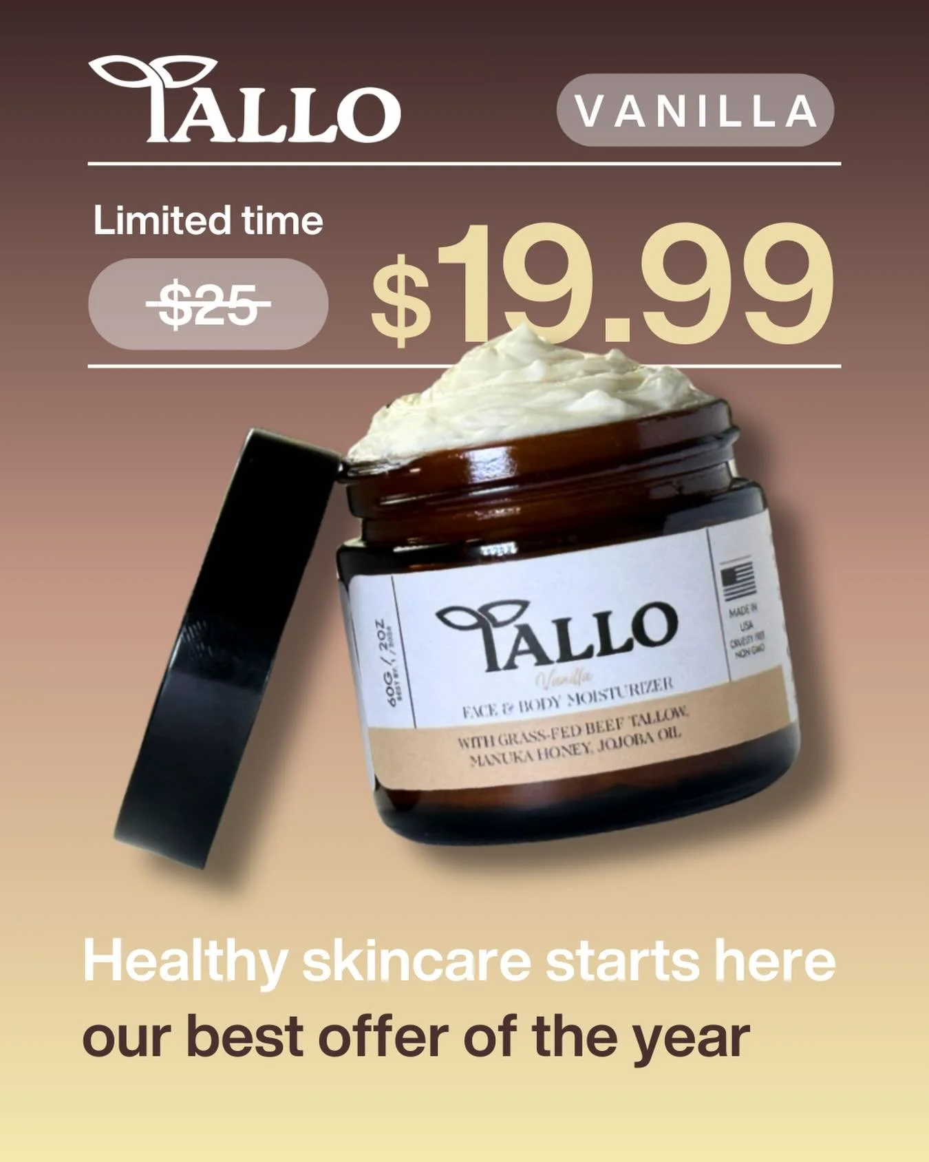 This Cyber Monday, thank you for shopping small.
Your favorite Vanilla moisturizer is now linked + discounted. Every order helps our small business grow.

🎄 Cyber Monday Bonus: Enjoy FREE shipping on orders over $50 &mdash; automatically applied at 