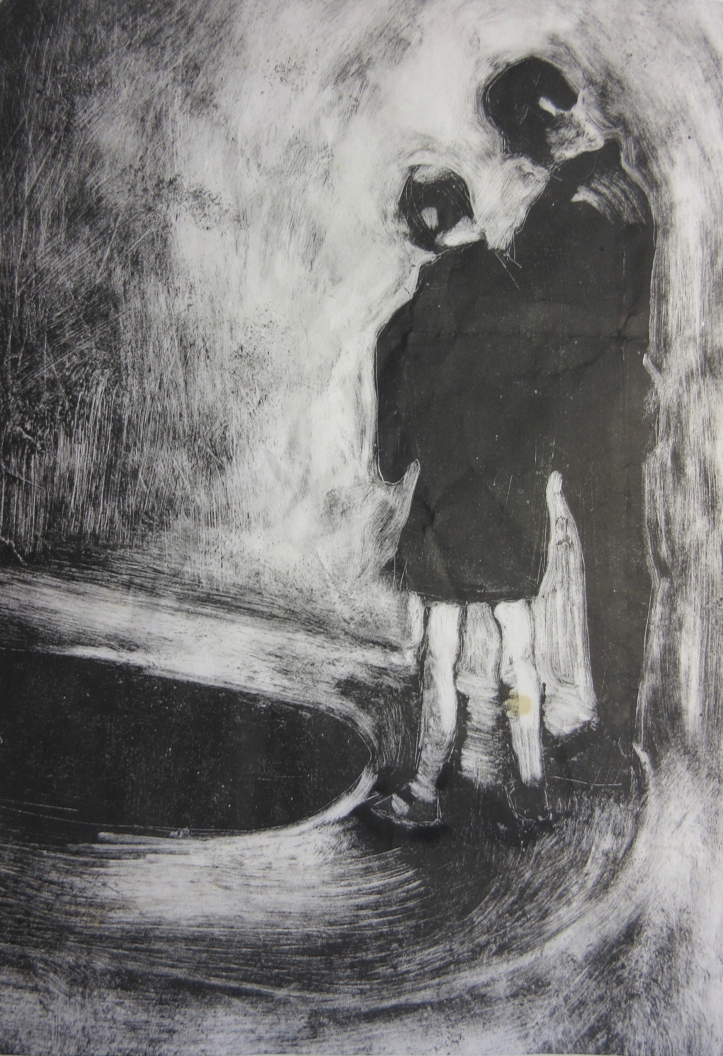Brothers visit a holy well

Medium: Monotype on found paper
Dimensions: 29.5*21 cm
Edition: 1
Available for sale: 1
Price: €180