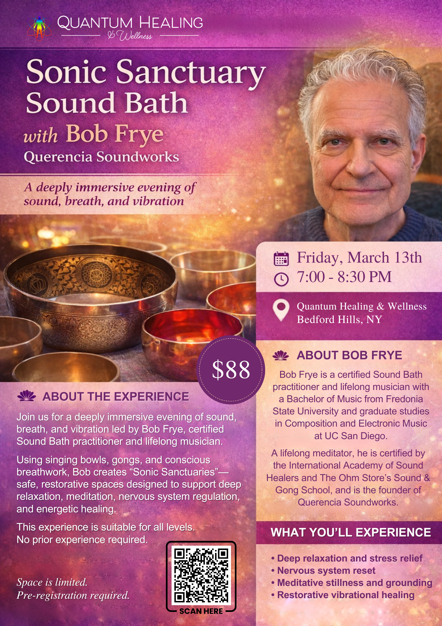Gong &amp; Singing Bowl Meditation @ Quantum Healing &amp; Wellness, Bedford Hills, NY