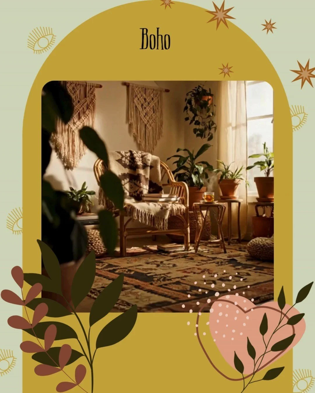 What do you like in your home? Are you a Boho kind of person?
Boho design, a short form of bohemian, is an eclectic style that embodies a carefree and artistic spirit. It draws from global influences to create a relaxed and inviting atmosphere, chara