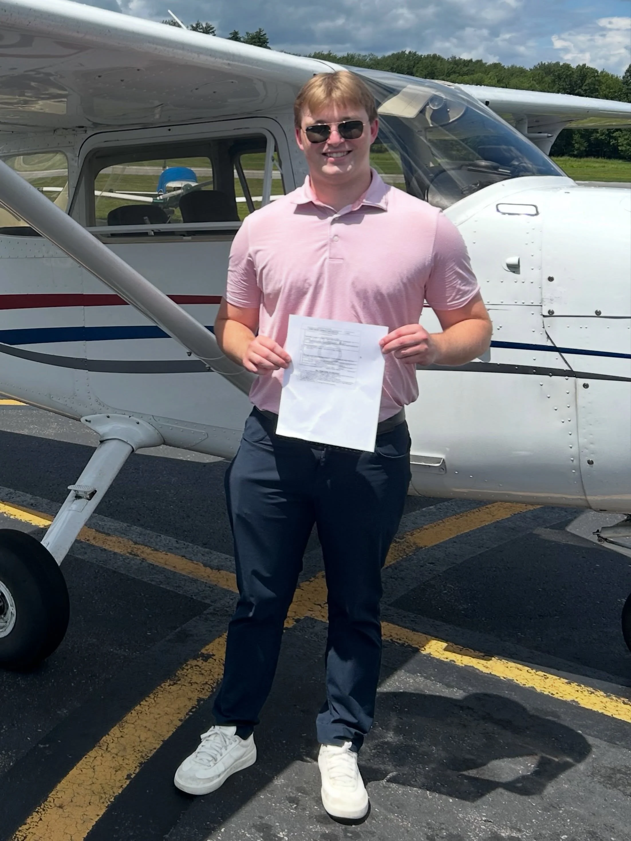 Congratulations to John on passing his Private Pilot Checkride! 

After starting at another local flight school, John transferred to Mitiguy Aviation and enrolled in our Accelerated Pilot Program to fast-track his training.

John has quickly become o