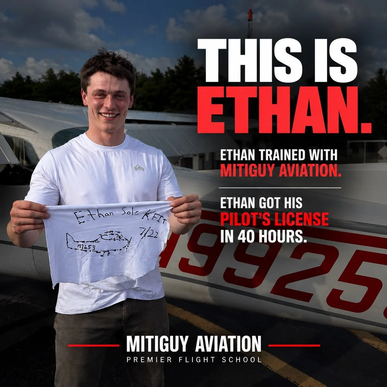 Train with us! Be like Ethan :)

Congratulations to Ethan on passing his Private Pilot checkride today! We are incredibly proud of everything he has accomplished.

Watching Ethan have fun while absolutely crushing his goals is the best thing we could
