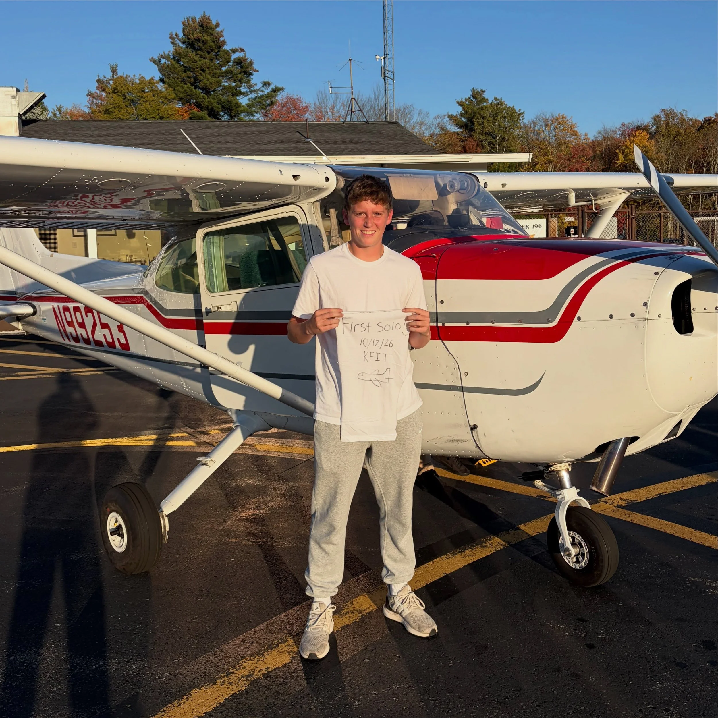 Another solo in the books!

Congratulations to Carson on his first solo flight!

Carson just turned 17 and is already accomplishing incredible milestones in aviation while still in high school! His hard work, dedication, and passion for flying have p