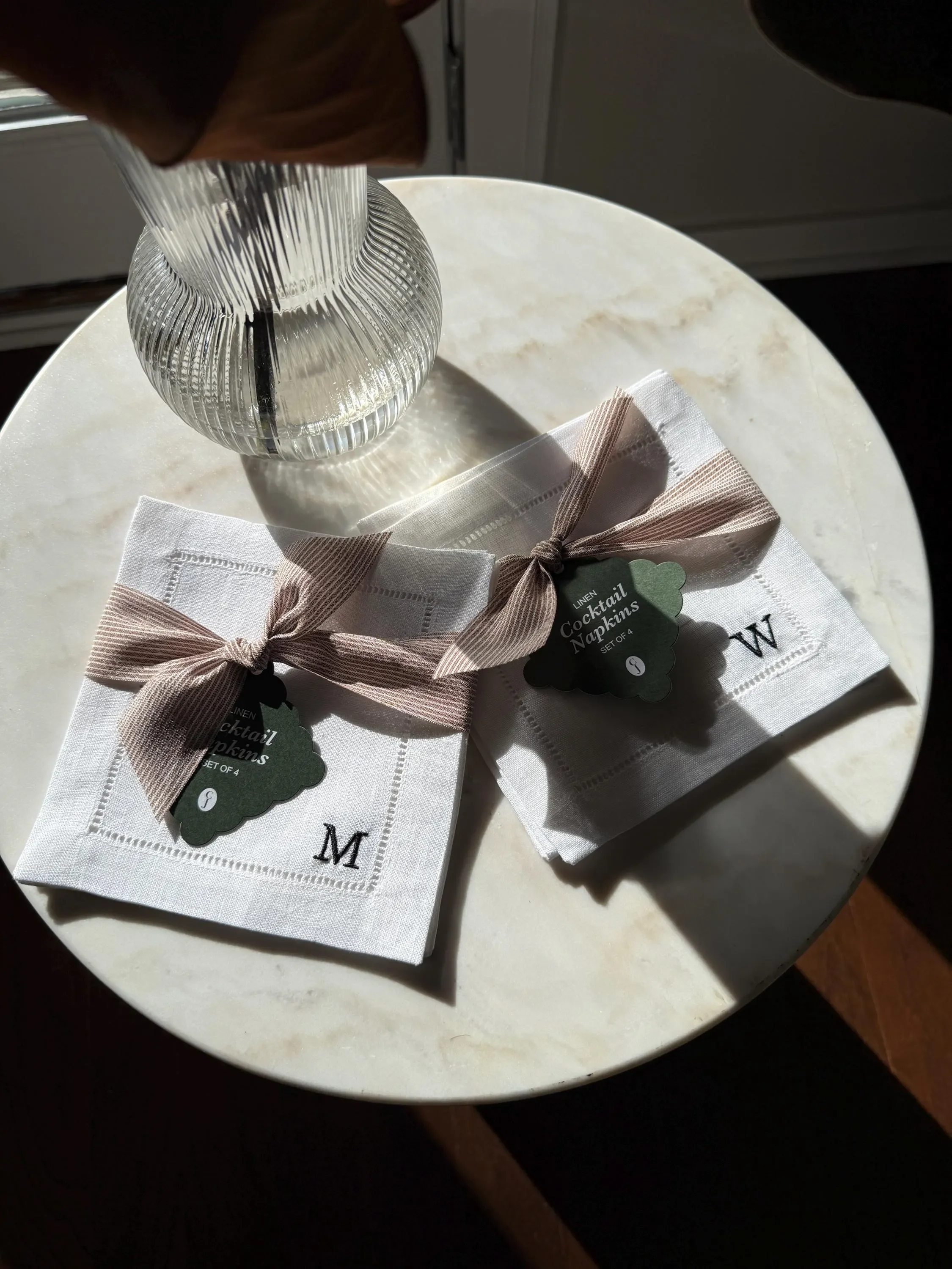 Custom Monogram Cocktail Napkin Set