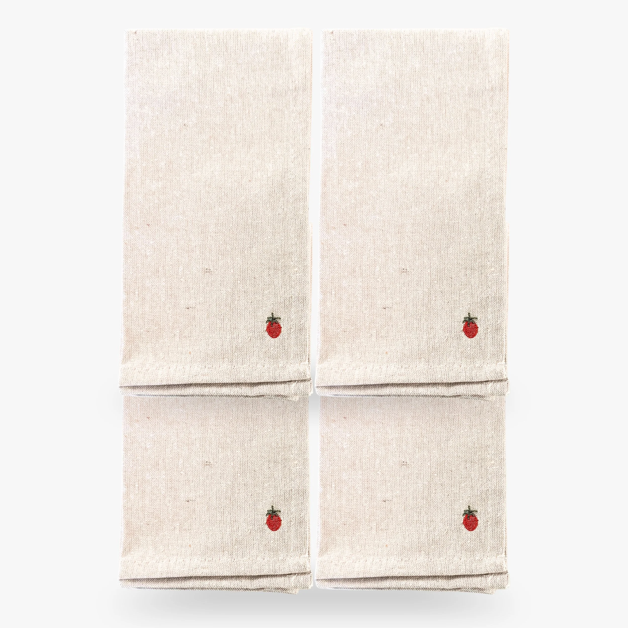 Tomato Embroidered Dinner Napkin Set